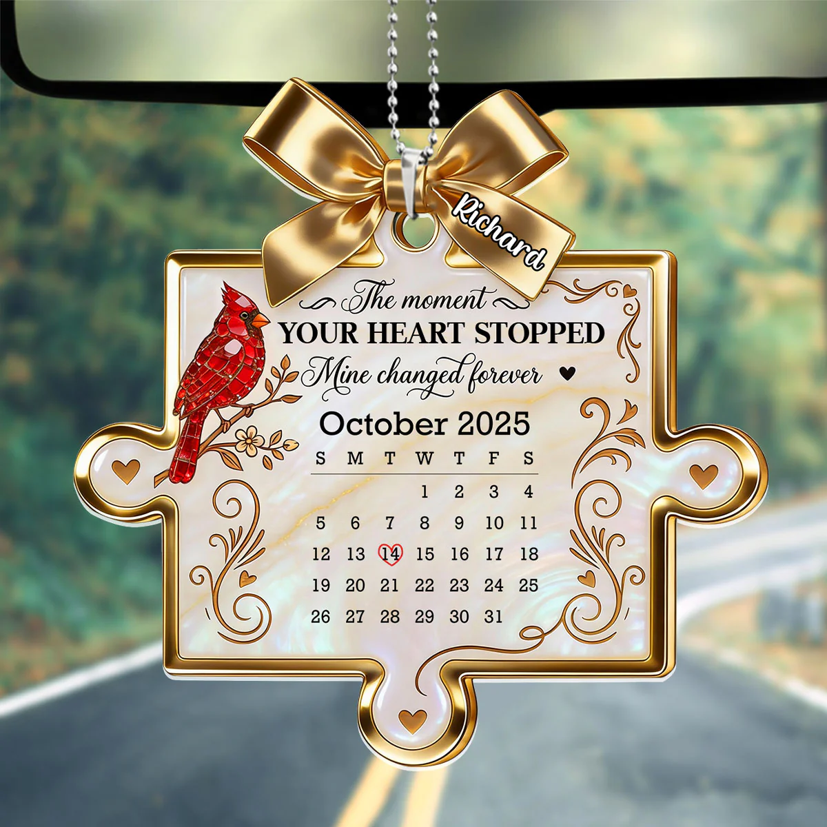 The Moment Your Heart Stopped - Personalized Car Acrylic Hanging Ornament - Image 2