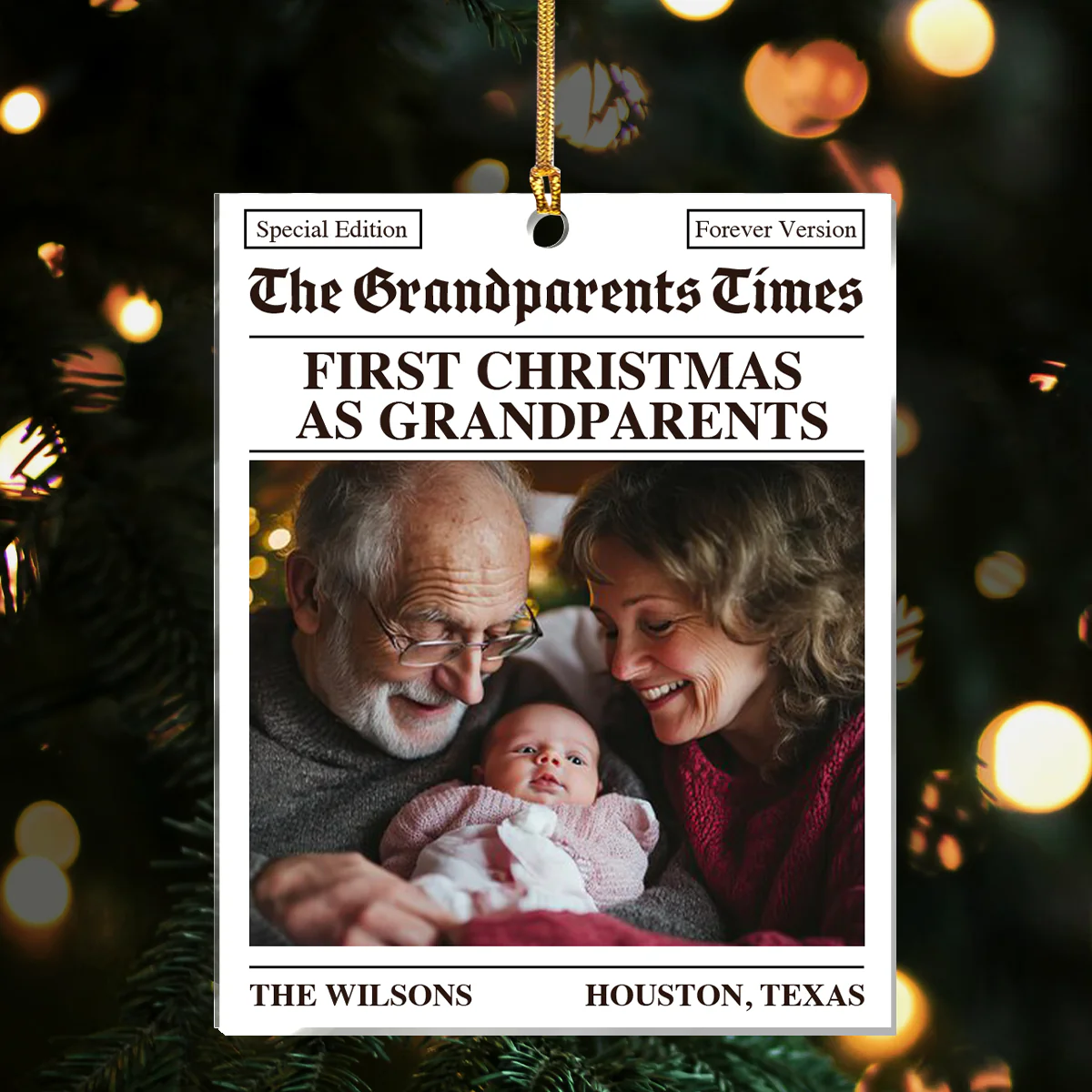 The New Grandparents Parents Times - Personalized 1-Layer Acrylic Ornament