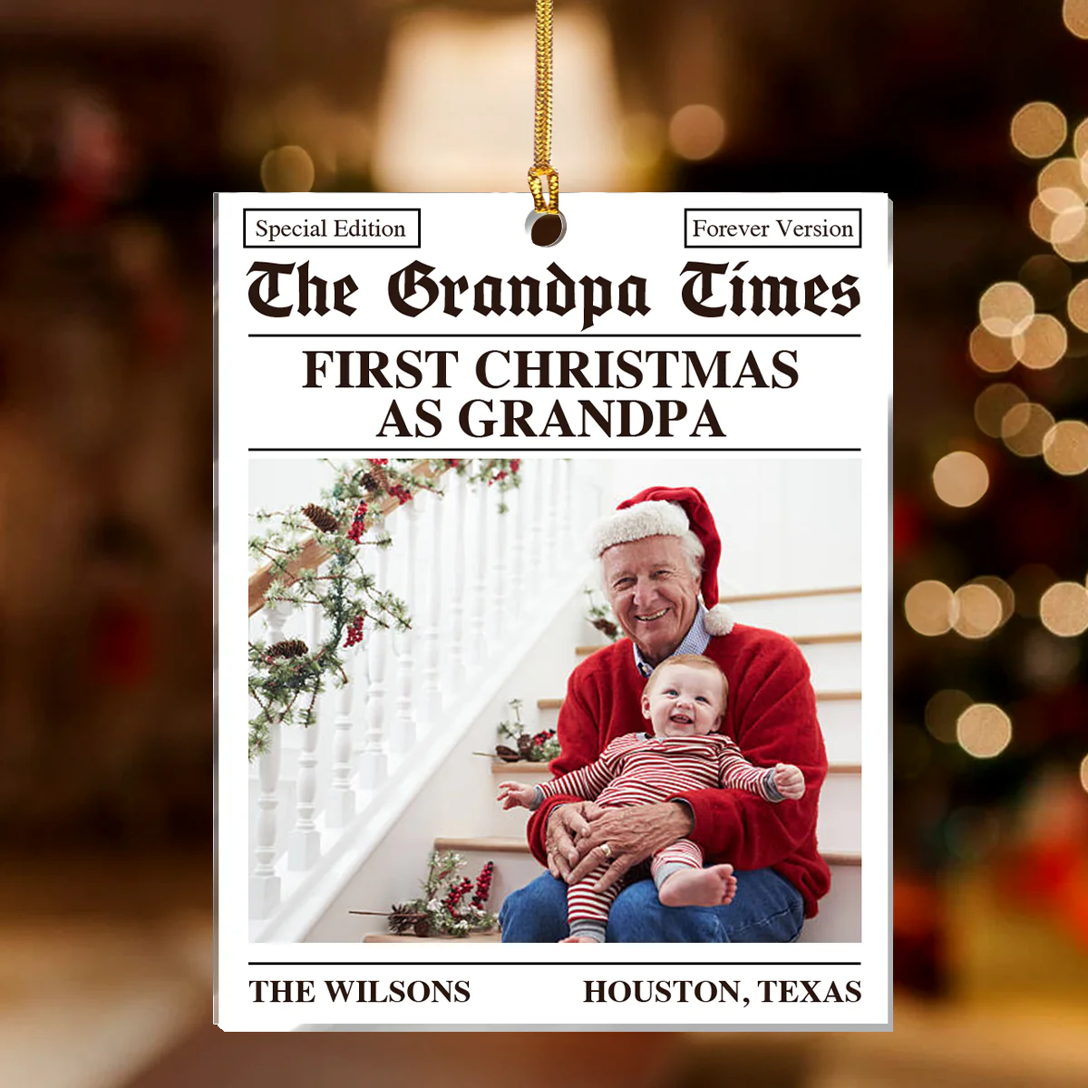 The New Grandparents Parents Times - Personalized 1-Layer Acrylic Ornament - Image 4