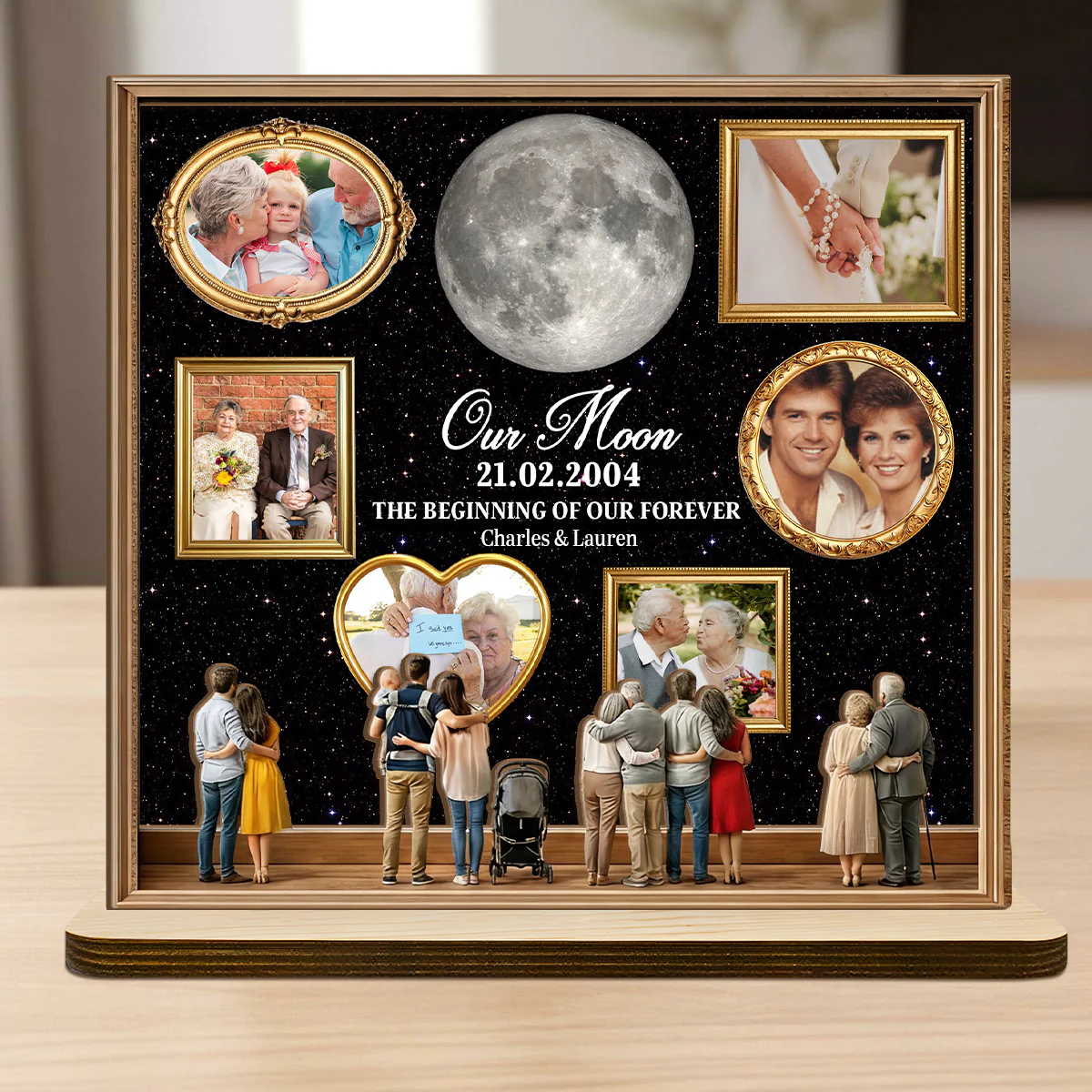 The Night We Met Museum Exhibition - Personalized 2-Layer Wood Plaque With Flat Base - Image 5