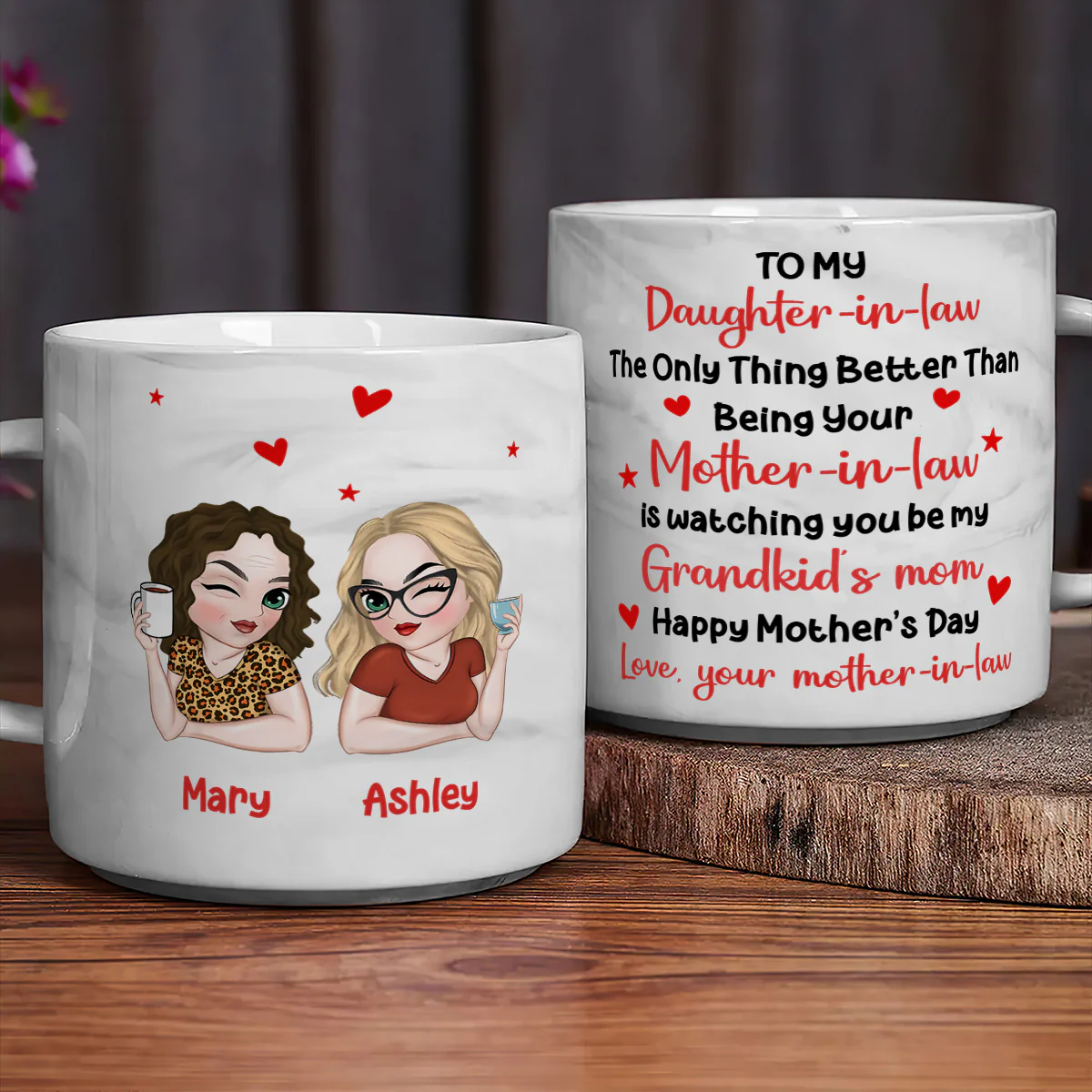 The Only Thing Better Than Being Your Mother-in-law - Personalized Marble Mug - Image 2
