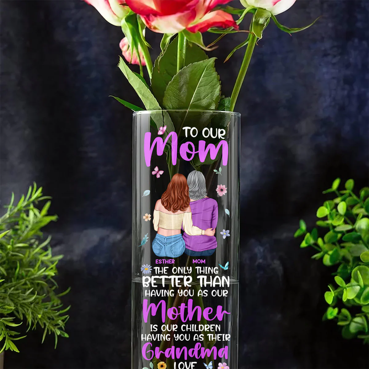 The Only Thing Better Than Having You As Our Mother - Personalized Glass Vase - Image 5