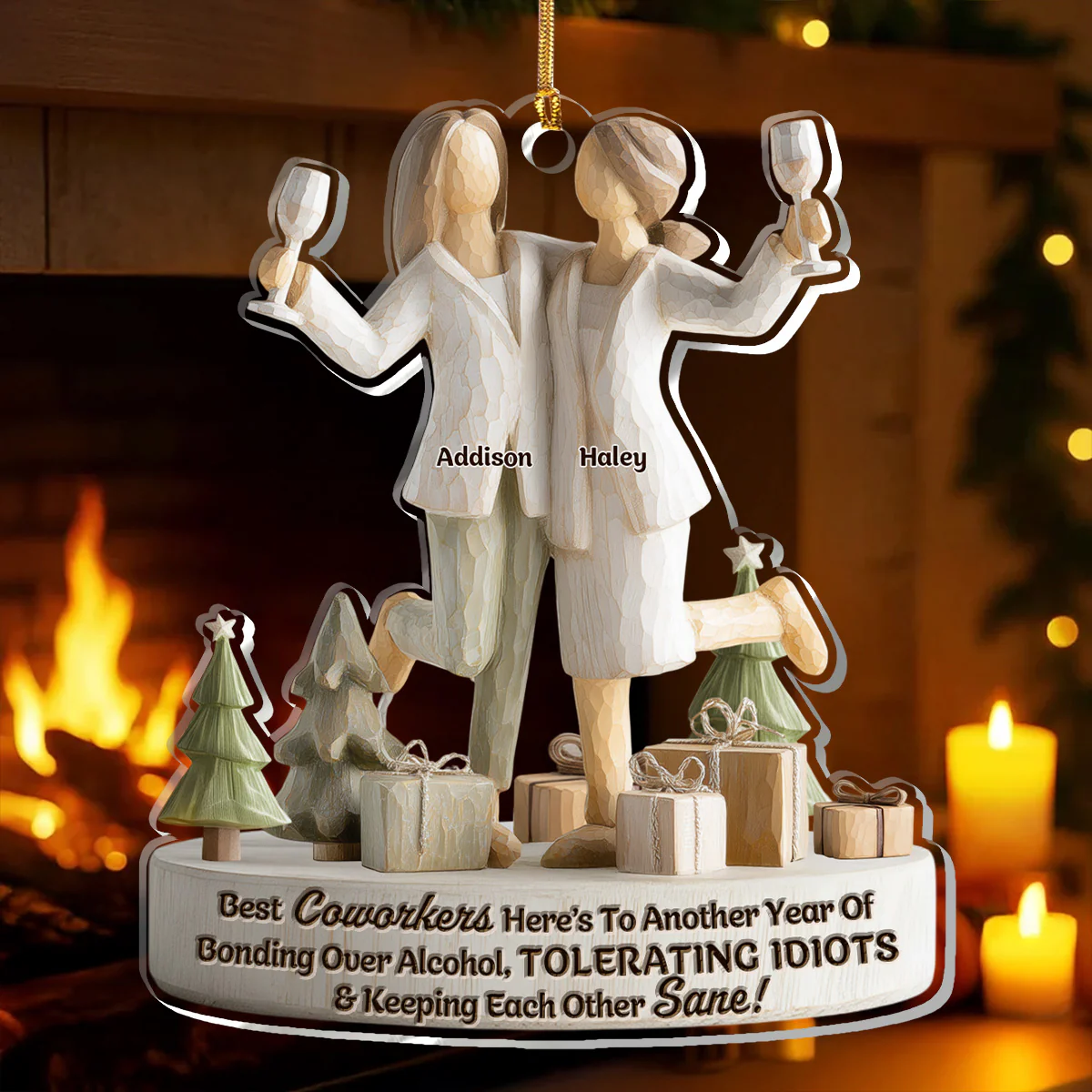 The Reason Made Us Friends - Personalized 1-Layer Acrylic Ornament - Image 5