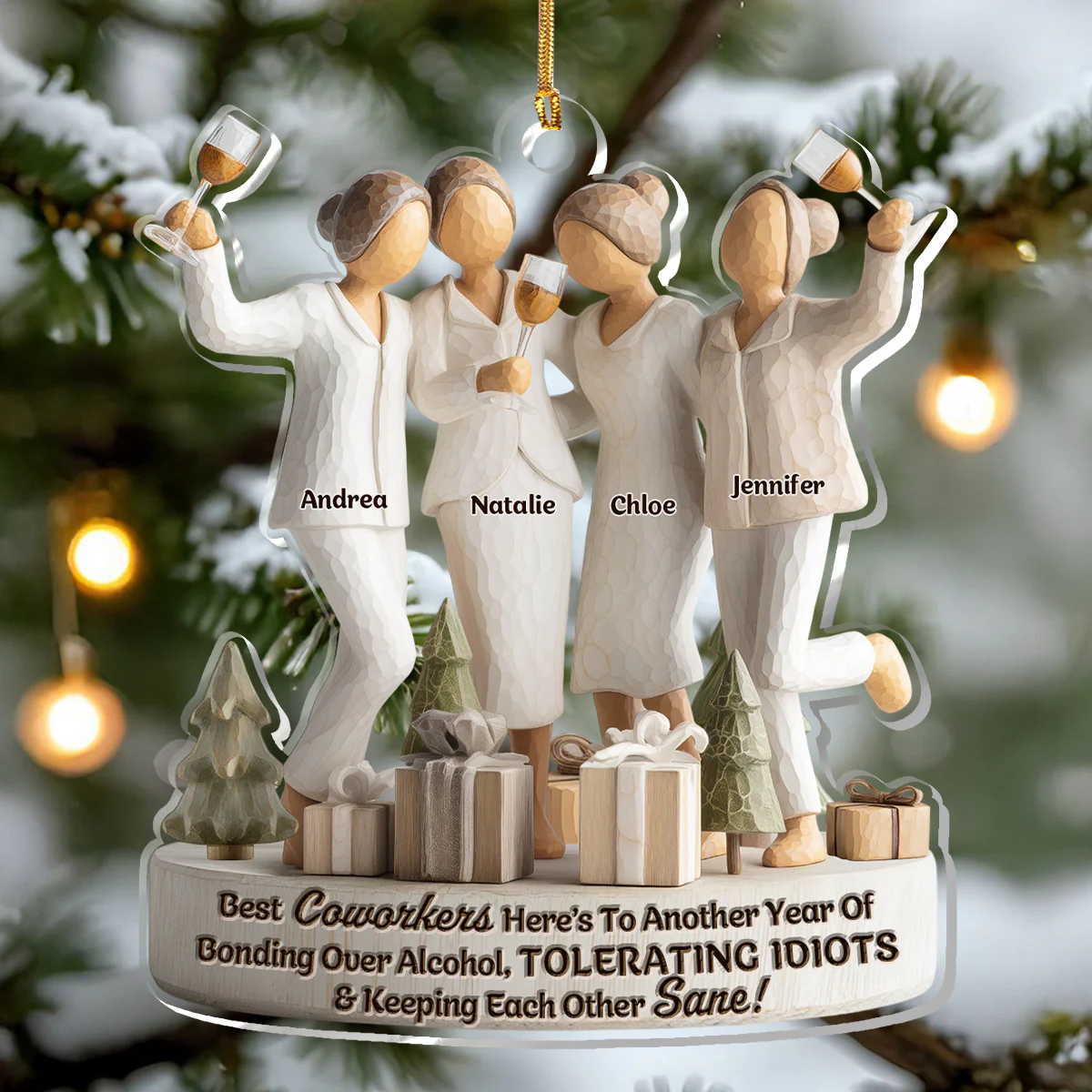 The Reason Made Us Friends - Personalized 1-Layer Acrylic Ornament - Image 6