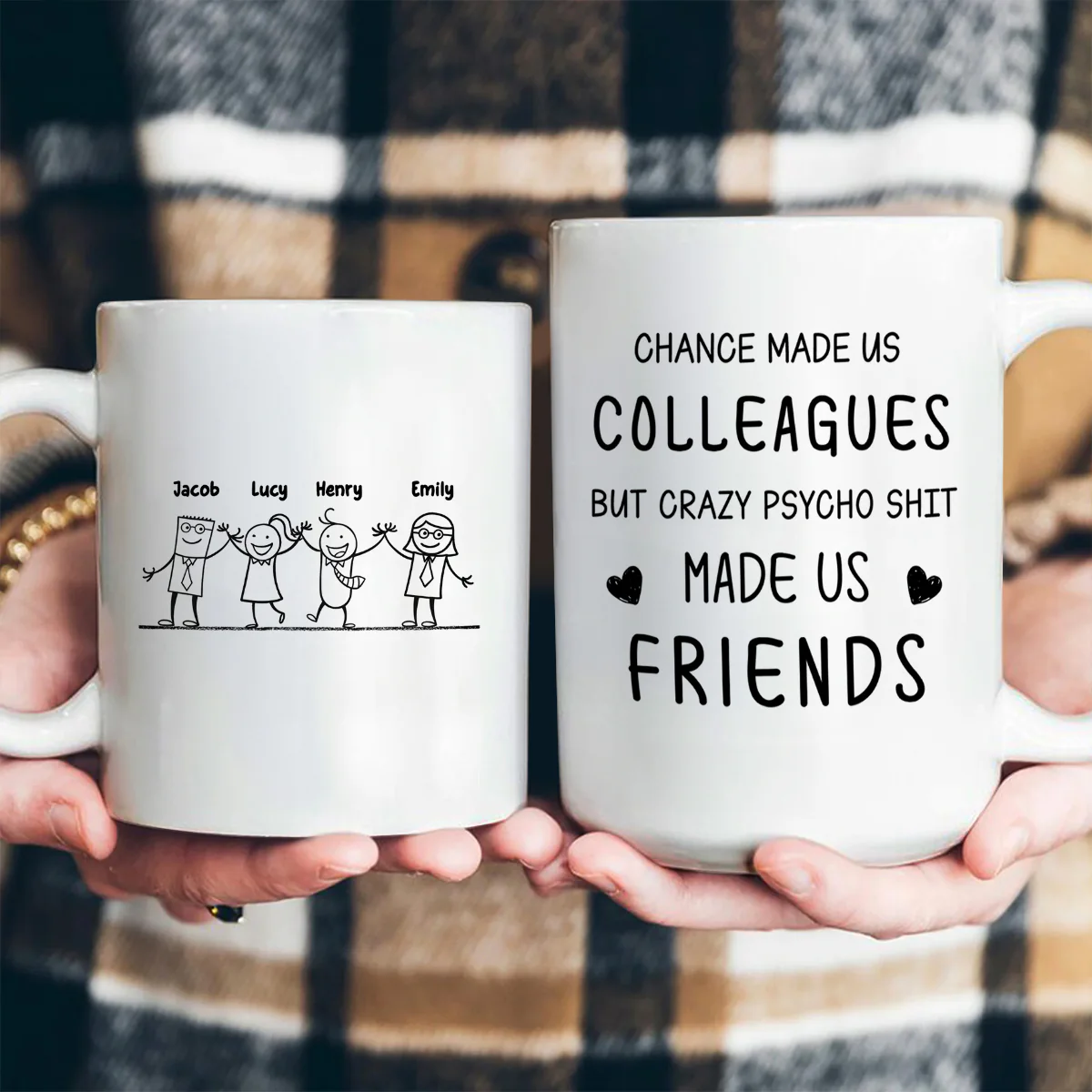 The Reason Made Us Friends - Personalized Ceramic Coffee Mug - Image 3