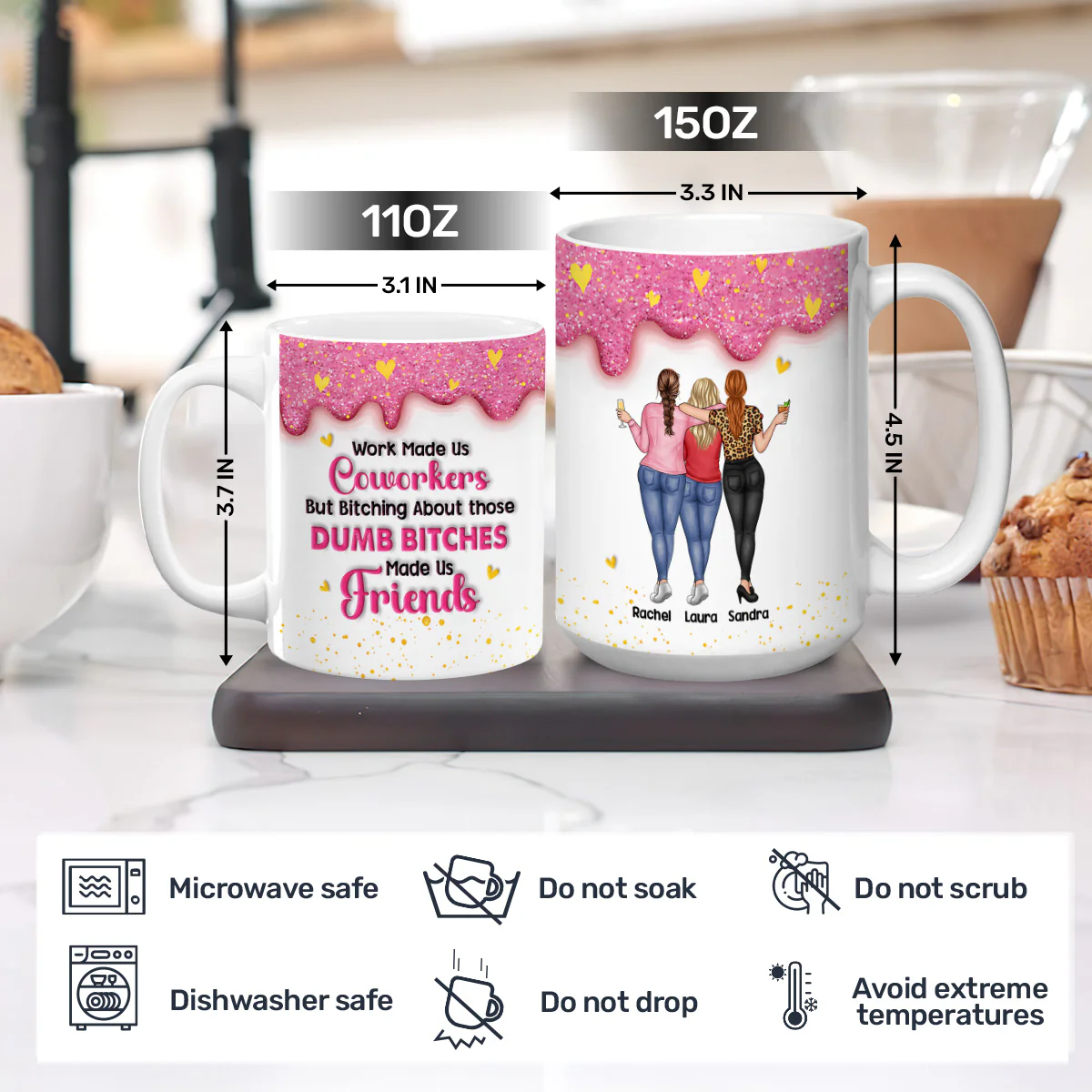 The Reason Made Us Friends - Personalized Ceramic Coffee Mug - Image 7
