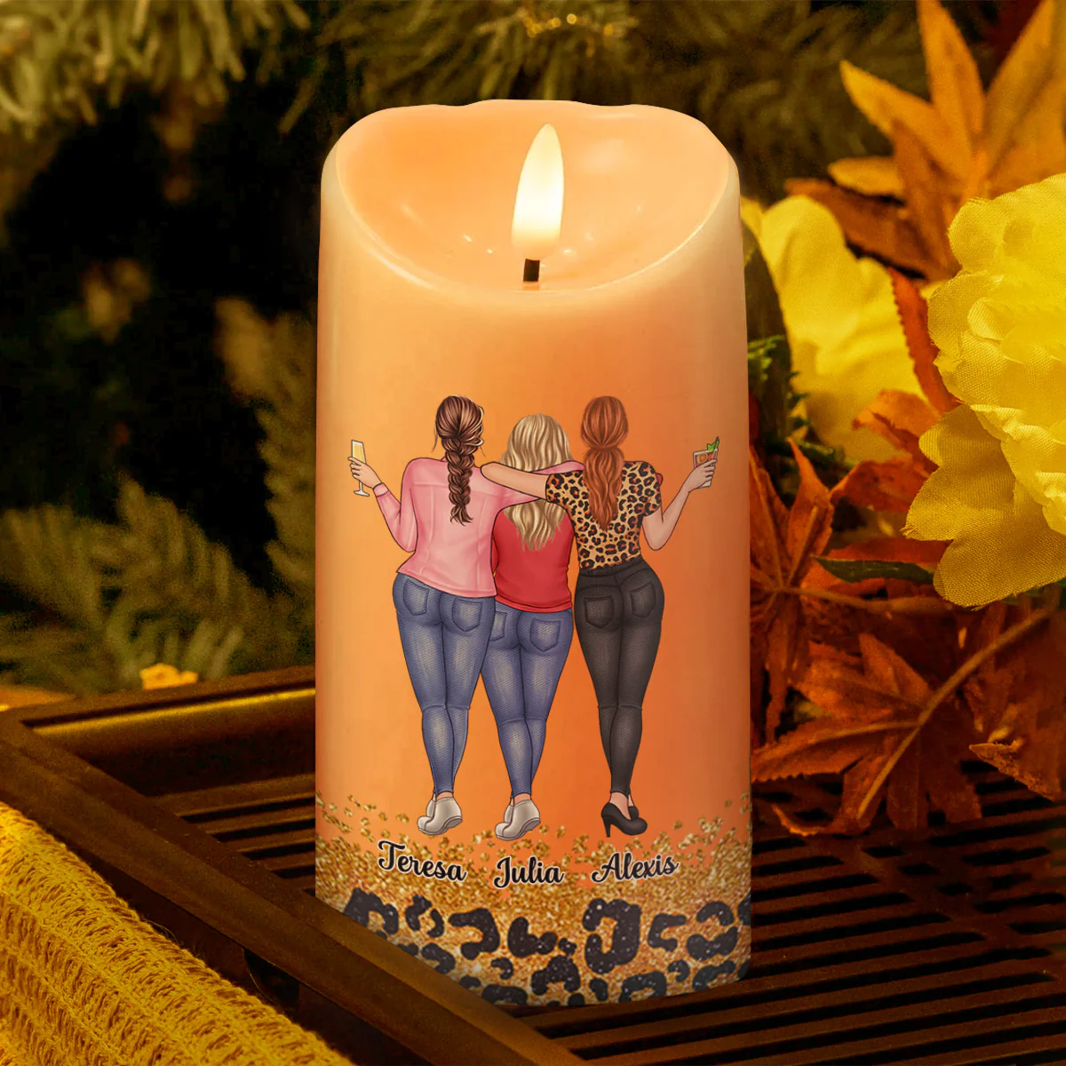The Reason Made Us Friends - Personalized Flameless LED Candle - Image 3