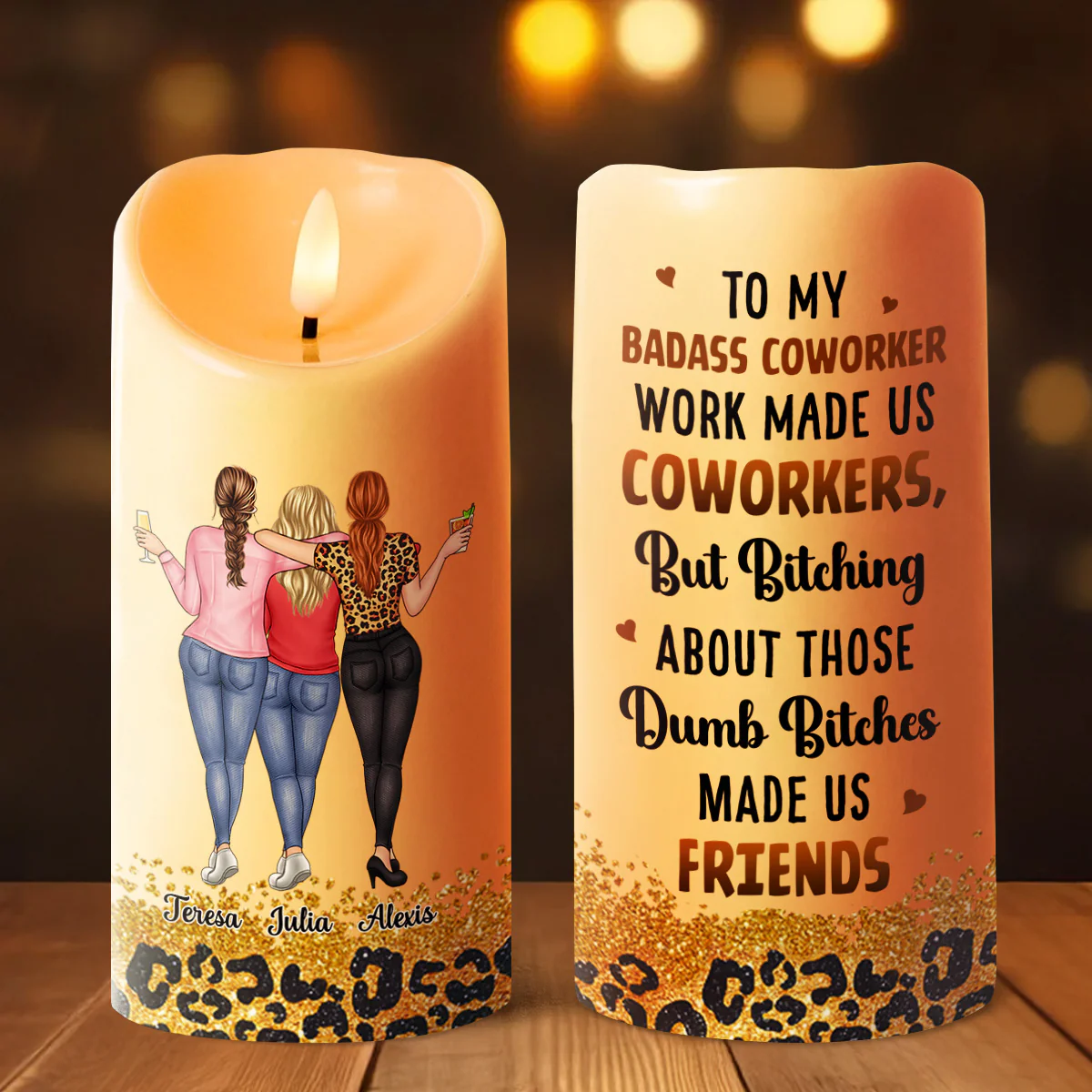 The Reason Made Us Friends - Personalized Flameless LED Candle - Image 4