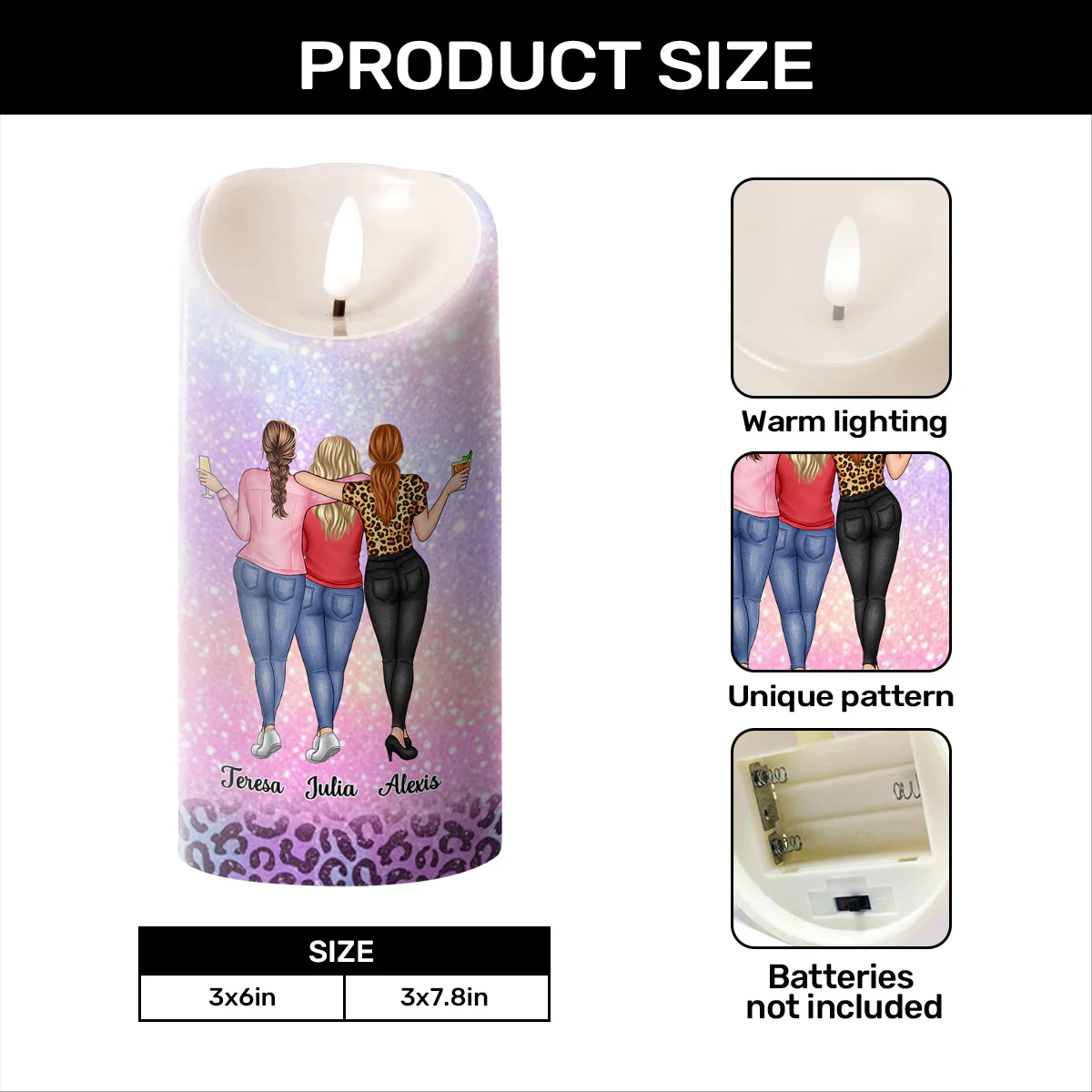 The Reason Made Us Friends - Personalized Flameless LED Candle - Image 6