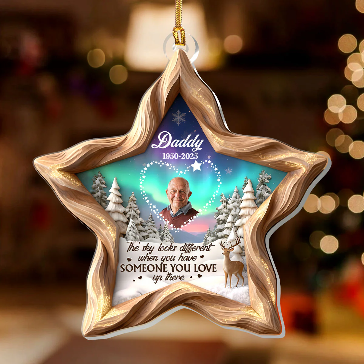 The Sky Looks Different When You Have Someone You Love Up There - Personalized 1-Layer Acrylic Ornament - Image 2
