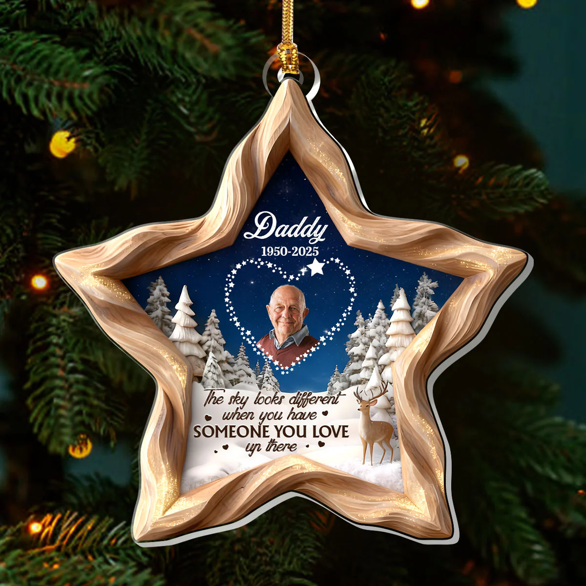 The Sky Looks Different When You Have Someone You Love Up There - Personalized 1-Layer Acrylic Ornament - Image 3