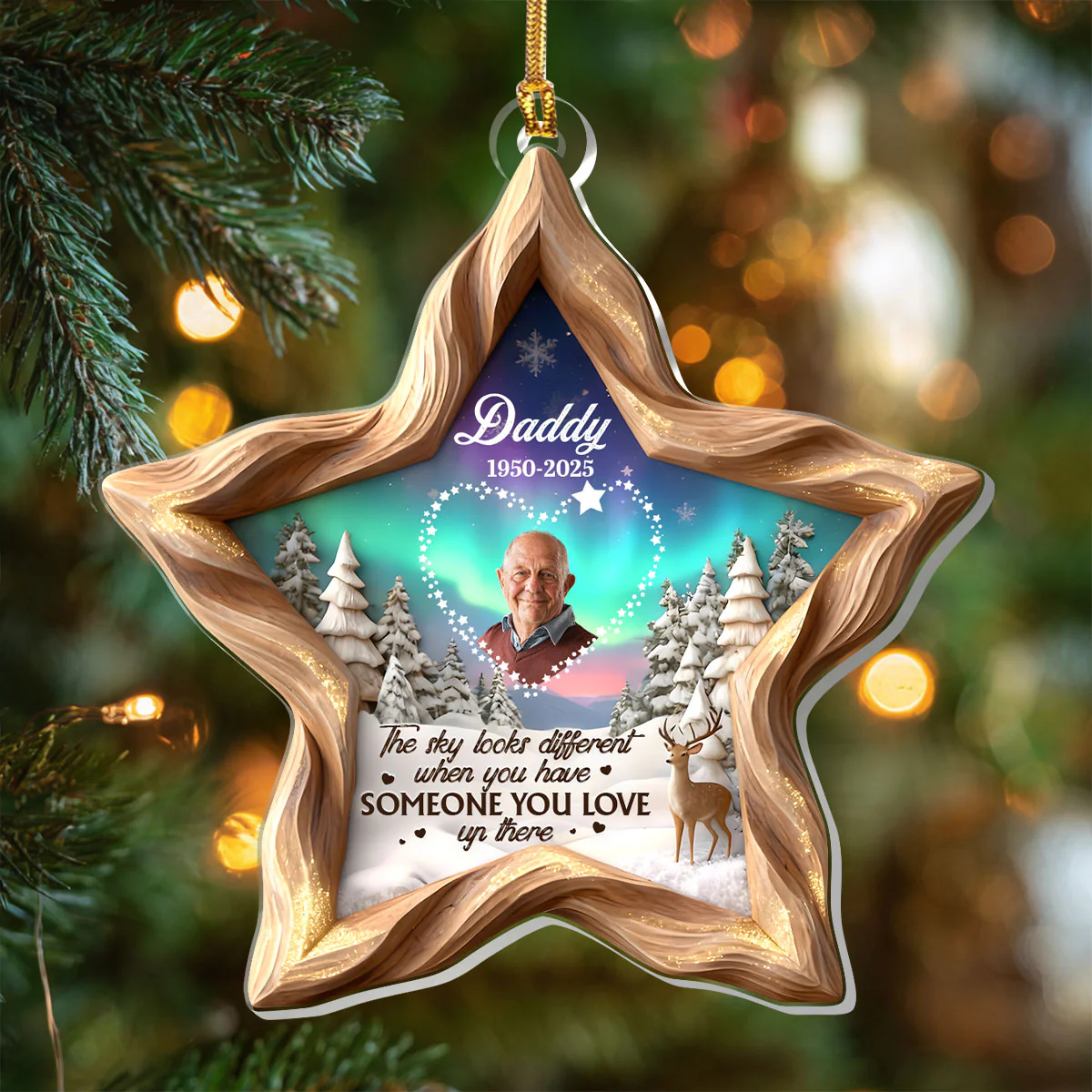 The Sky Looks Different When You Have Someone You Love Up There - Personalized 1-Layer Acrylic Ornament - Image 4