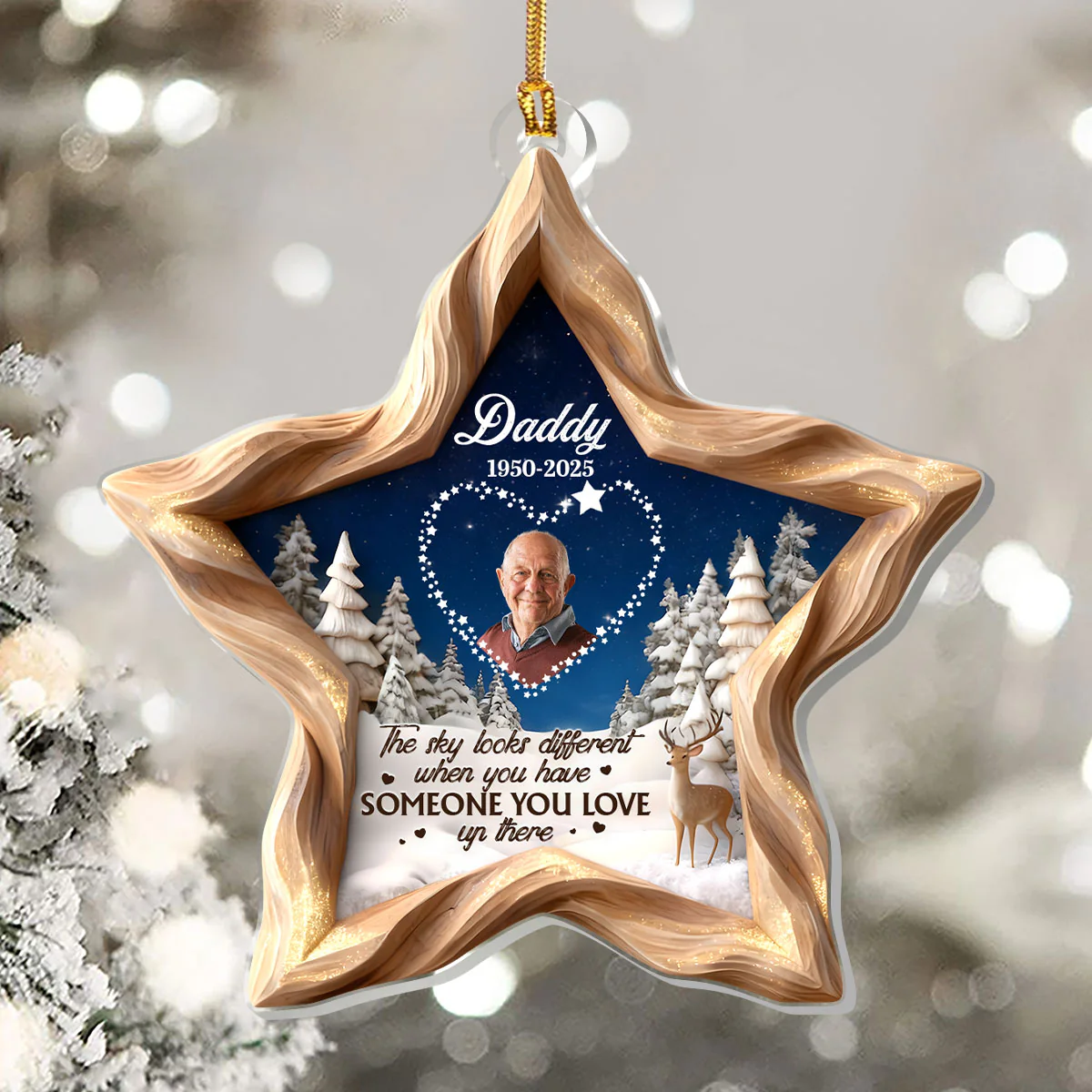 The Sky Looks Different When You Have Someone You Love Up There - Personalized 1-Layer Acrylic Ornament - Image 5