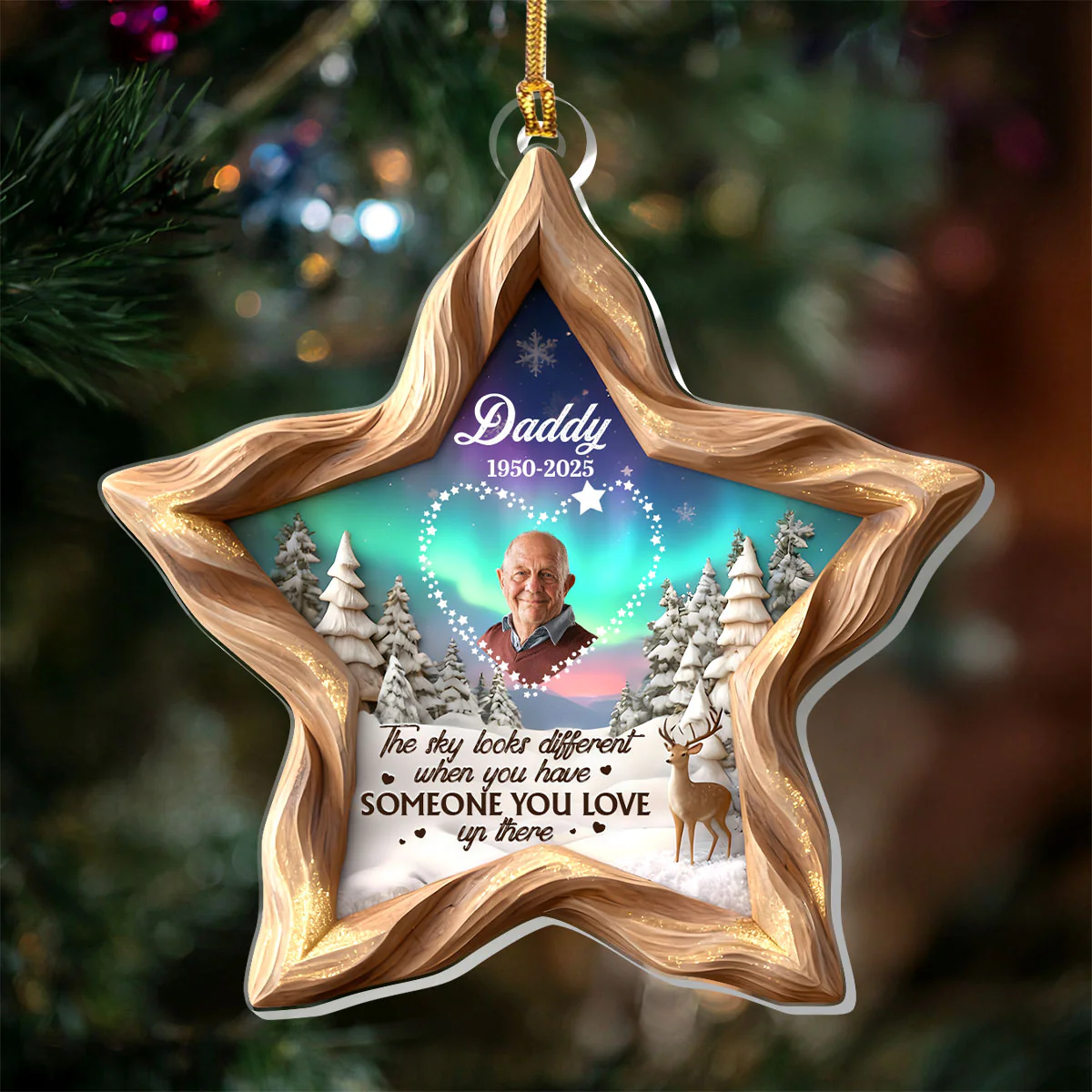 The Sky Looks Different When You Have Someone You Love Up There - Personalized 1-Layer Acrylic Ornament - Image 6