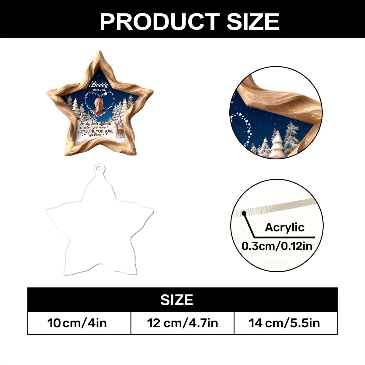 The Sky Looks Different When You Have Someone You Love Up There - Personalized 1-Layer Acrylic Ornament - Image 7
