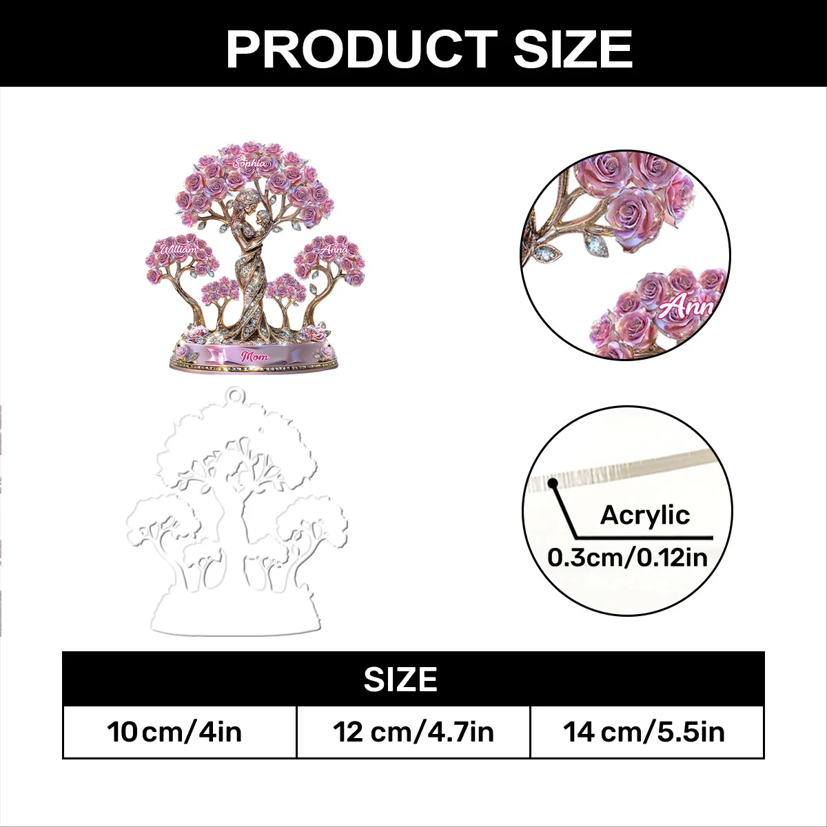 The Tree Of Love - Personalized 1-Layer Acrylic Ornament - Image 7