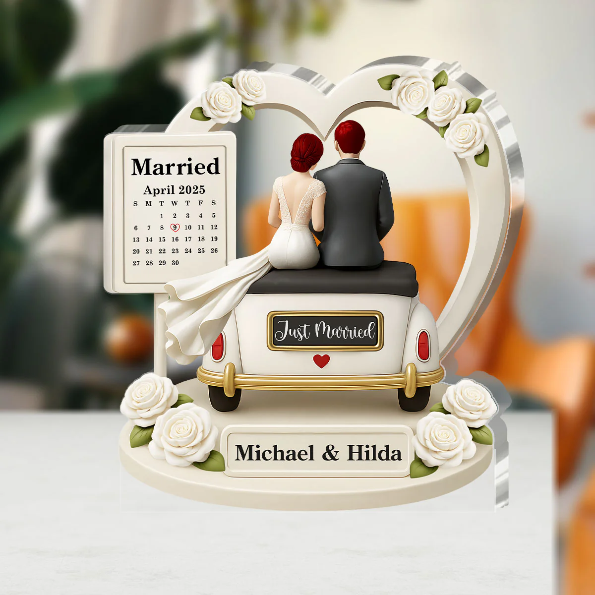 The Vow Ride Keepsake - Personalized Custom Shaped Squared Acrylic Plaque - Image 3