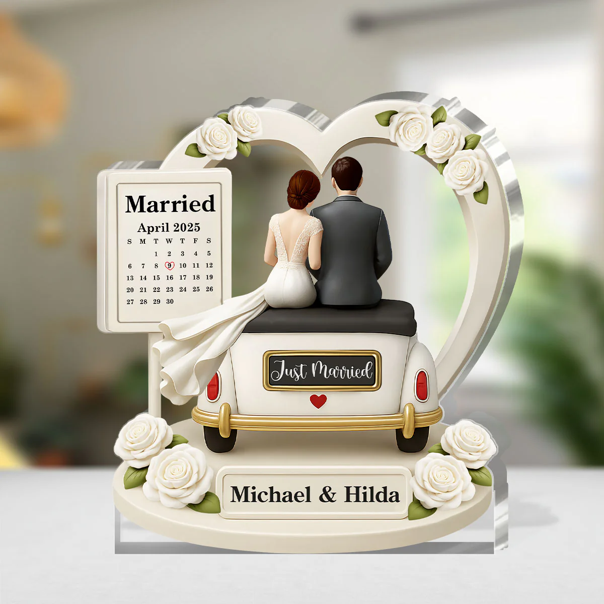 The Vow Ride Keepsake - Personalized Custom Shaped Squared Acrylic Plaque - Image 4