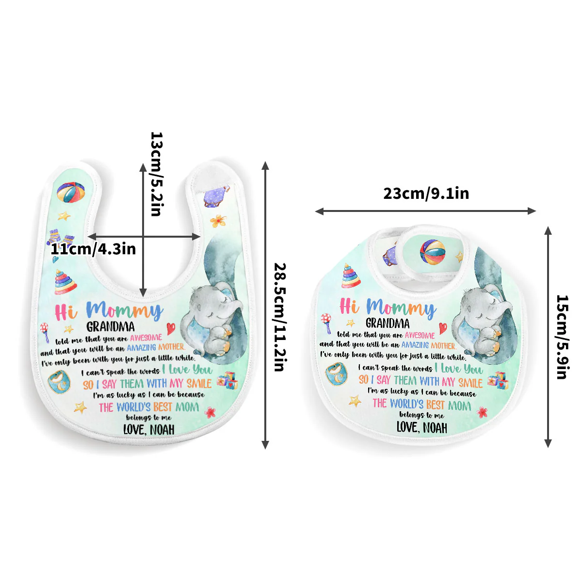 The World's Best Mommy Belongs To Me First Mom Gift - Personalized Baby Bib - Image 4