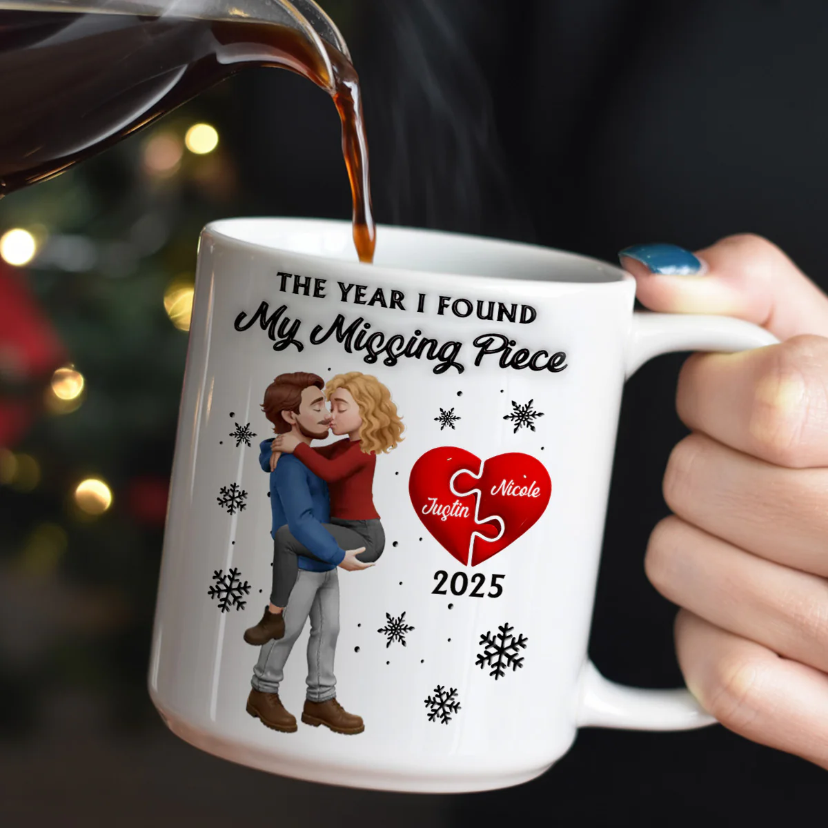 The Year I Found My Missing Piece - Personalized Ceramic Coffee Mug - Image 6