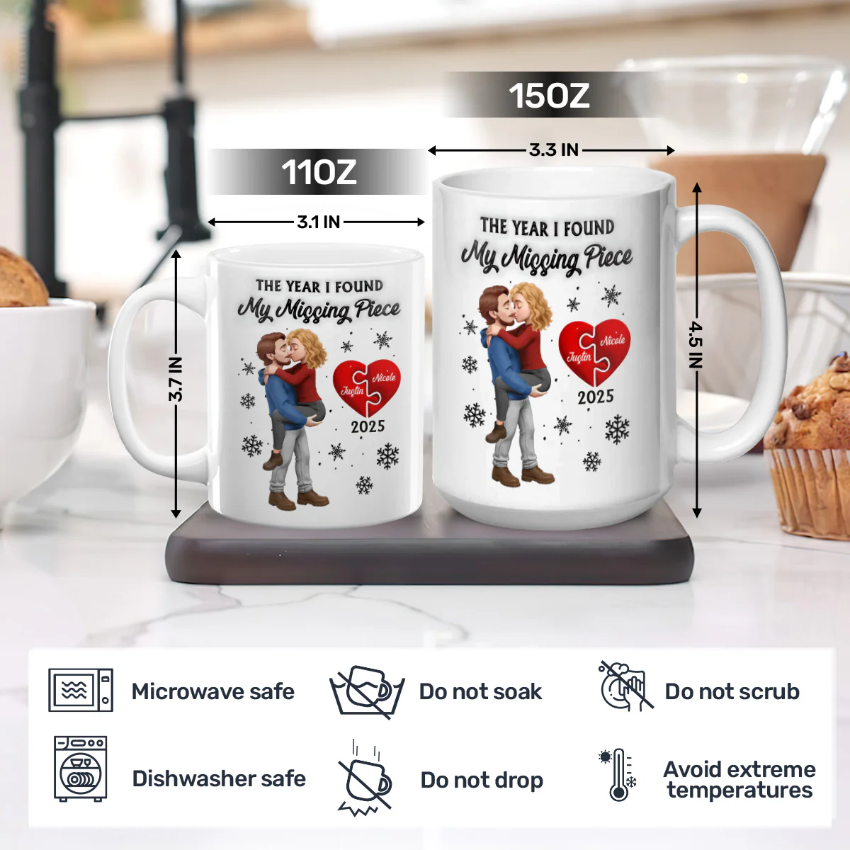 The Year I Found My Missing Piece - Personalized Ceramic Coffee Mug - Image 7