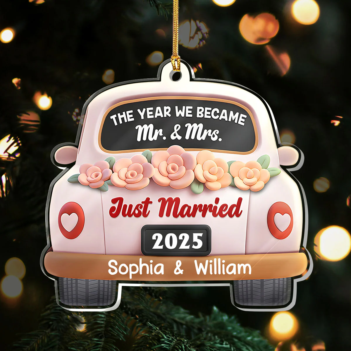 The Year We Became Mr and Mrs - Personalized 1-Layer Acrylic Ornament