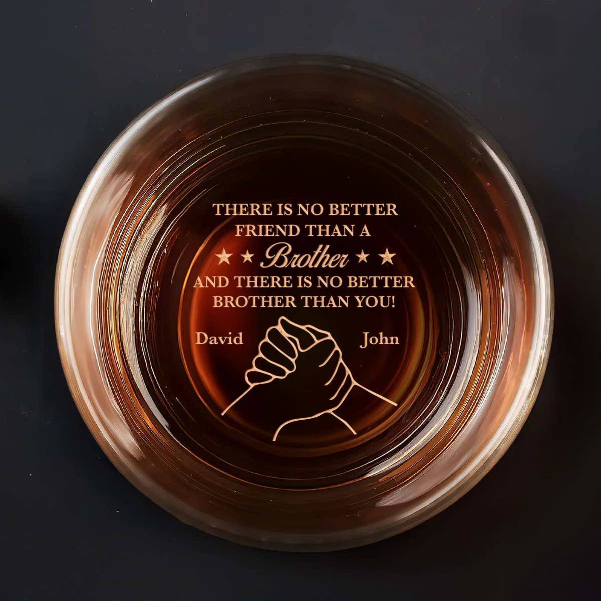 There Is No Better Brother Than You - Personalized Engraved Whiskey Glass