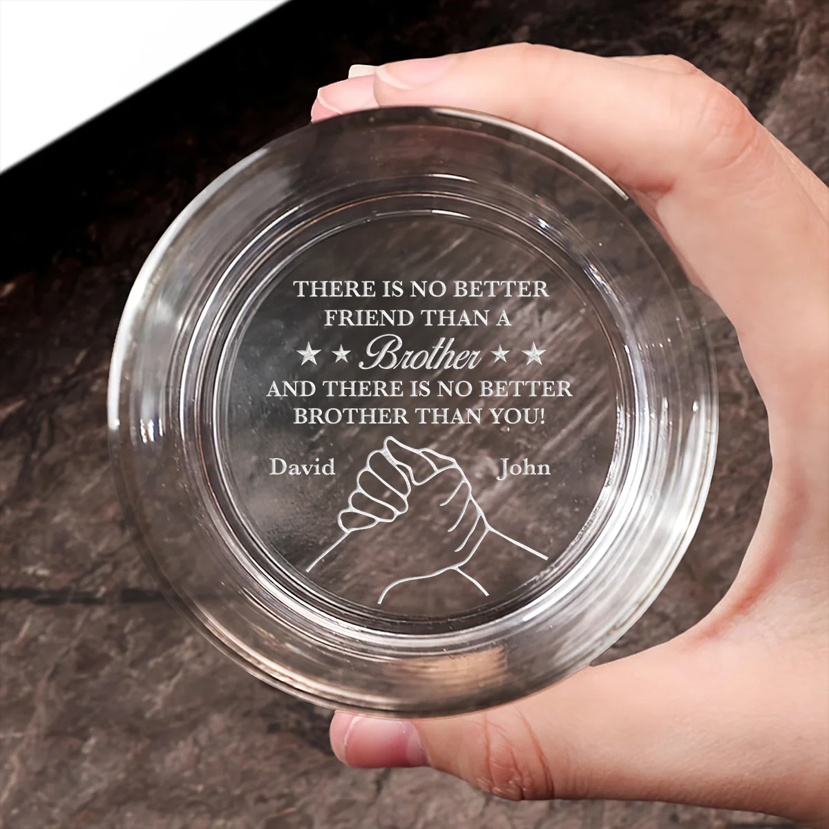 There Is No Better Brother Than You - Personalized Engraved Whiskey Glass - Image 2
