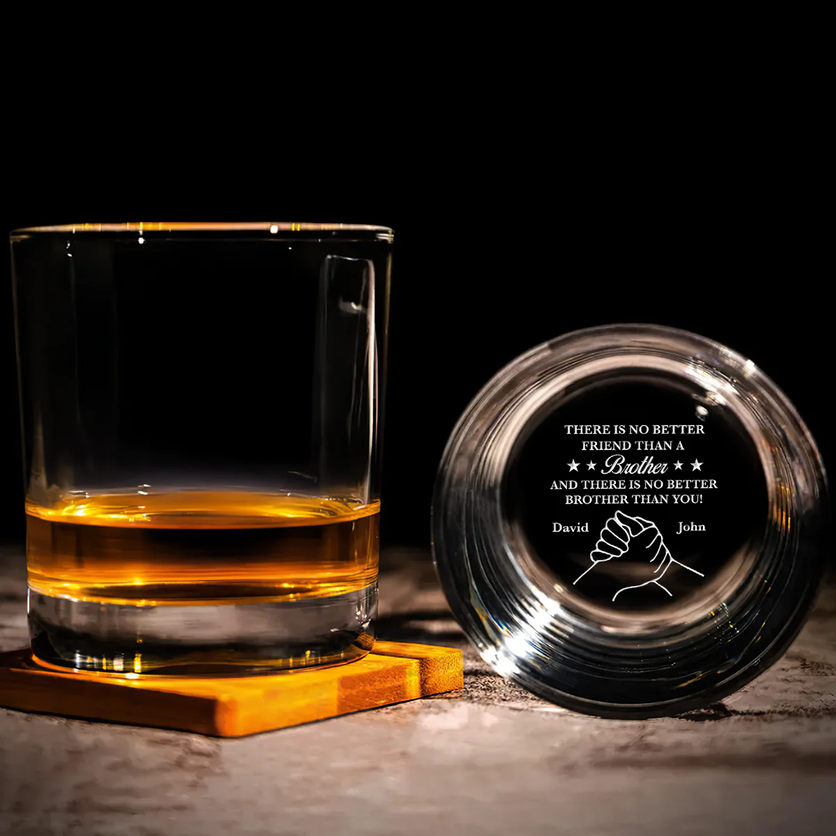 There Is No Better Brother Than You - Personalized Engraved Whiskey Glass - Image 5