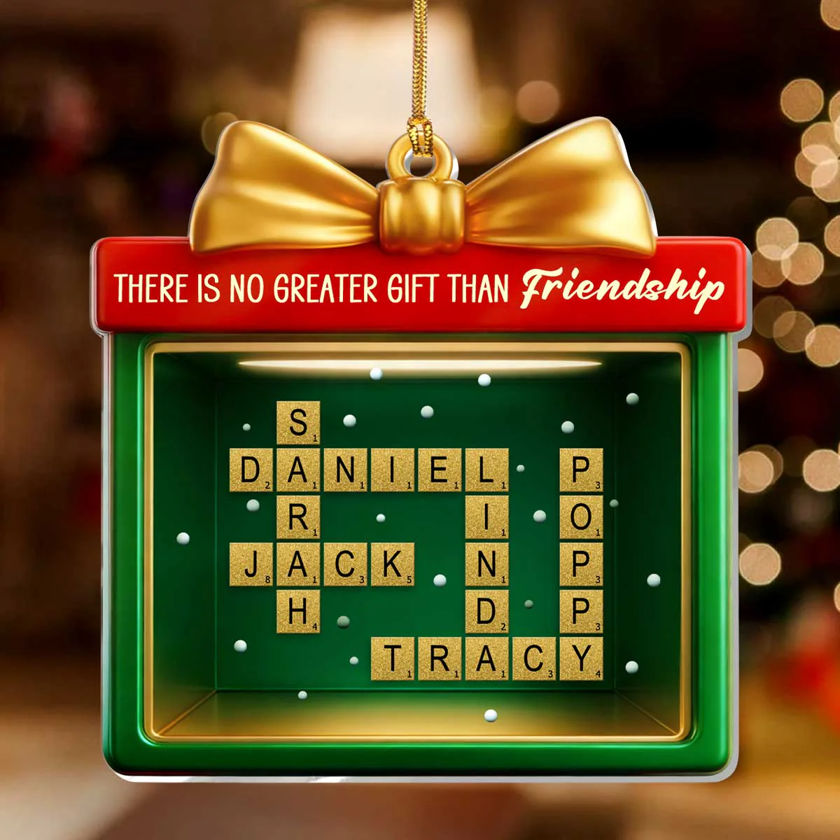 There Is No Greater Gift Than Friendship Family - Personalized 1-Layer Acrylic Ornament - Image 2