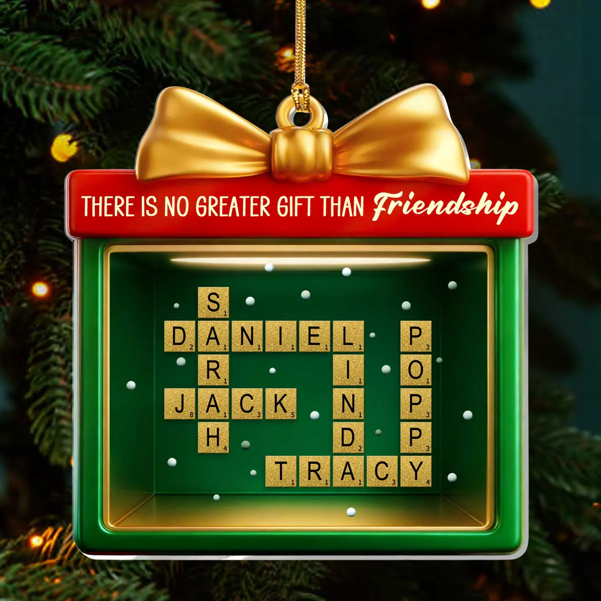 There Is No Greater Gift Than Friendship Family - Personalized 1-Layer Acrylic Ornament - Image 3