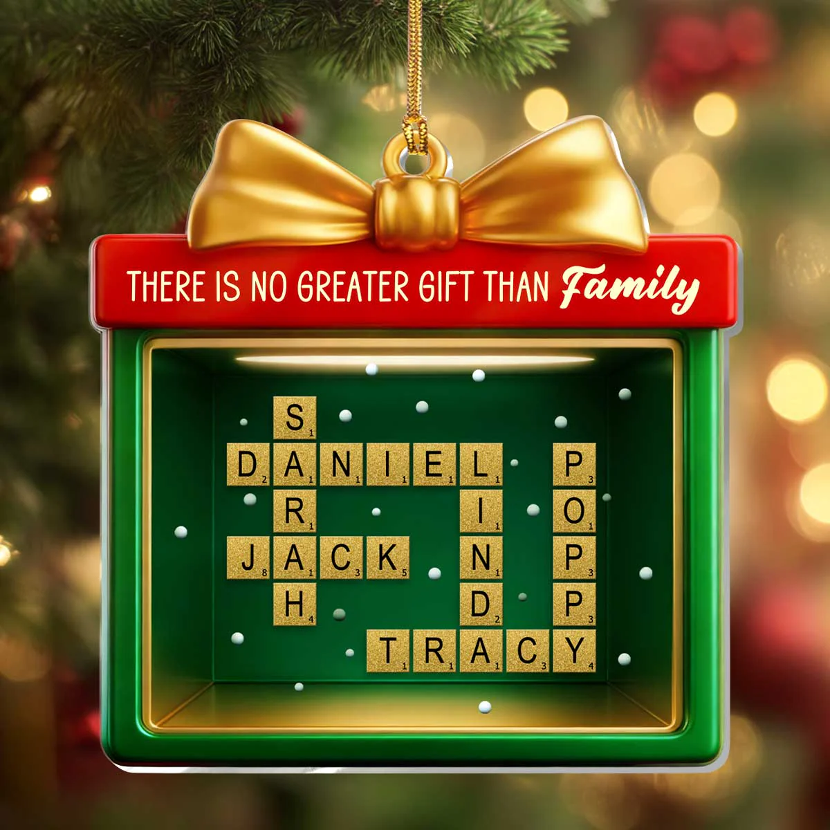 There Is No Greater Gift Than Friendship Family - Personalized 1-Layer Acrylic Ornament - Image 4