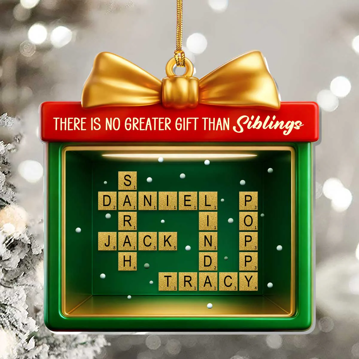 There Is No Greater Gift Than Friendship Family - Personalized 1-Layer Acrylic Ornament - Image 5