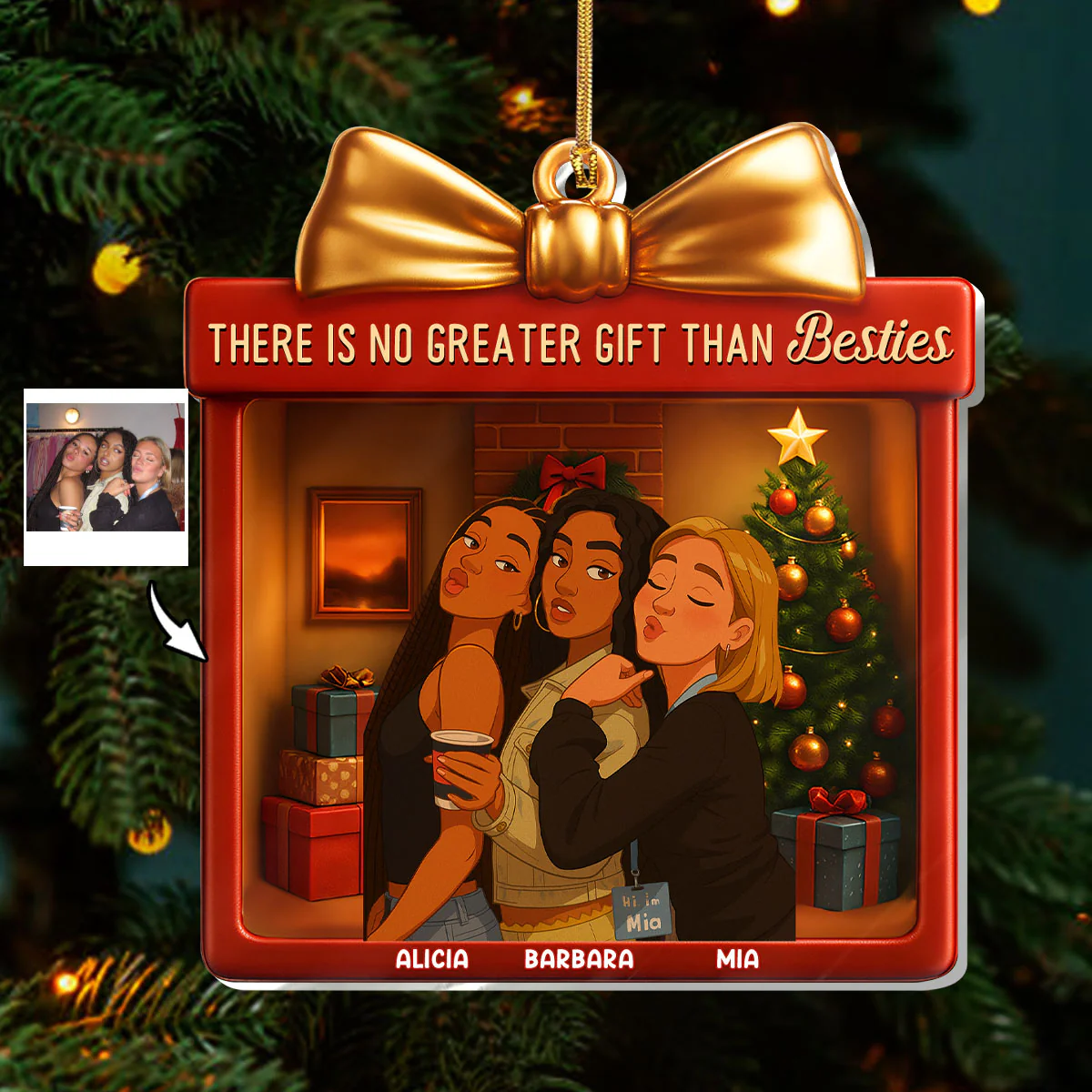 There Is No Greater Gift Than Friendship - Personalized 1-Layer Acrylic Ornament