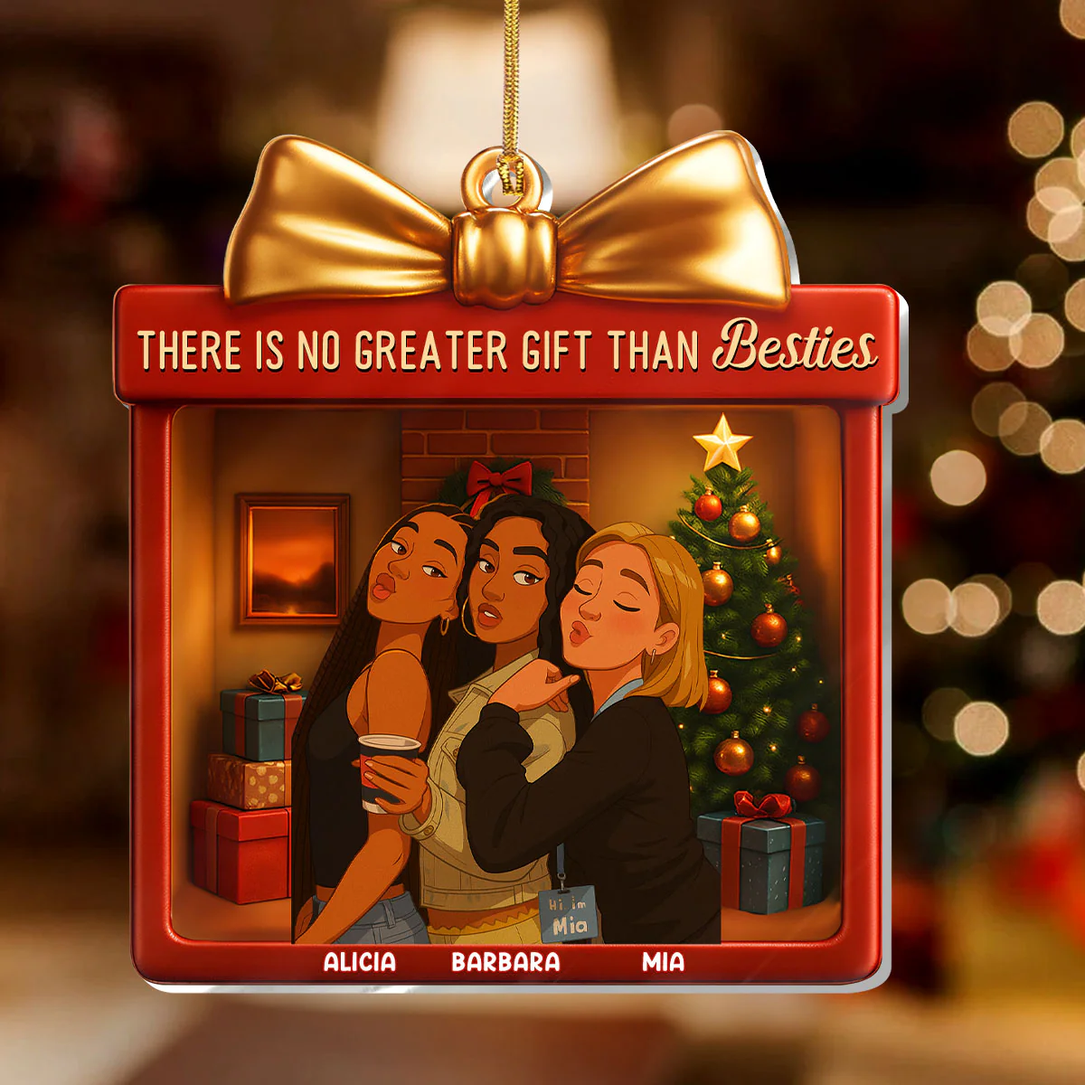 There Is No Greater Gift Than Friendship - Personalized 1-Layer Acrylic Ornament - Image 2