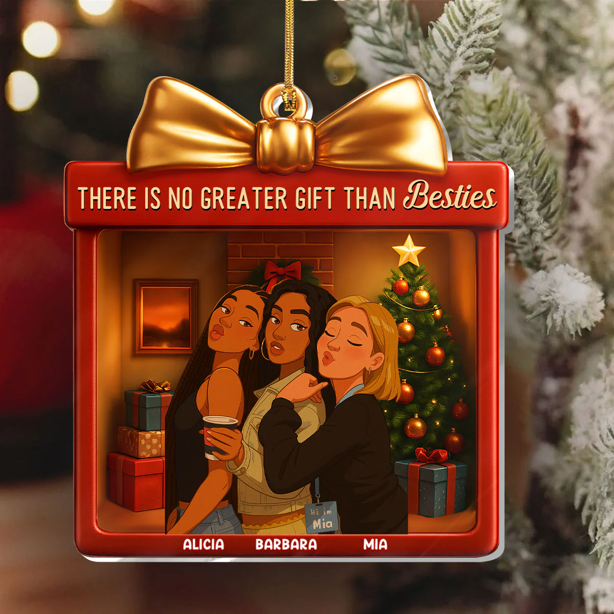 There Is No Greater Gift Than Friendship - Personalized 1-Layer Acrylic Ornament - Image 5