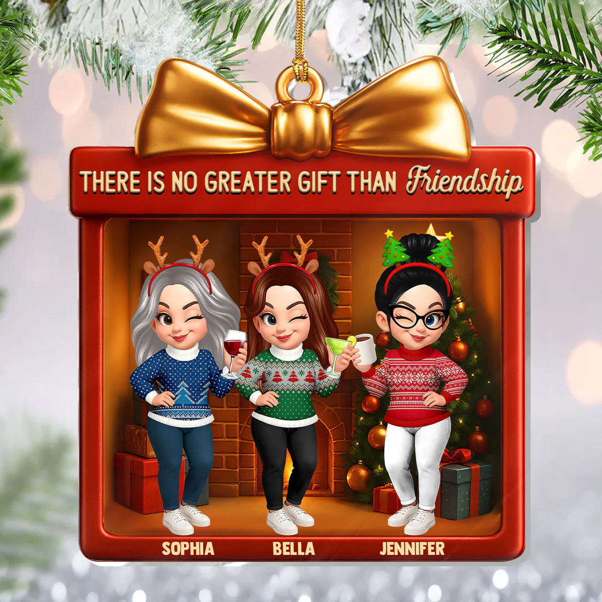 There Is No Greater Gift Than Friendship - Personalized 1-Layer Acrylic Ornament