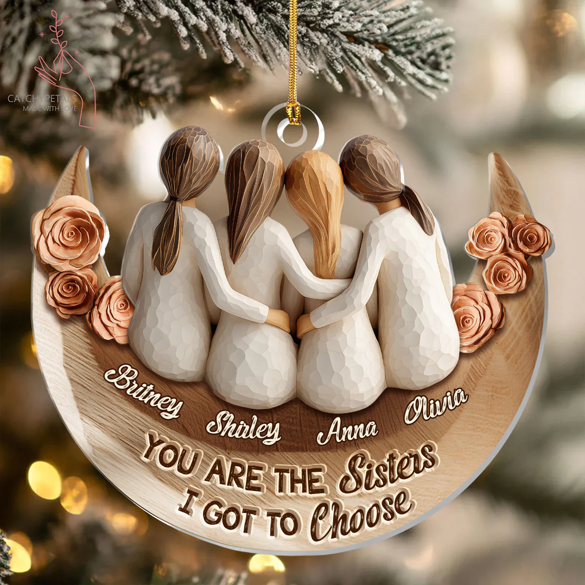 There Is No Greater Gift Than Sisters - Personalized 1-Layer Acrylic Ornament - Image 3