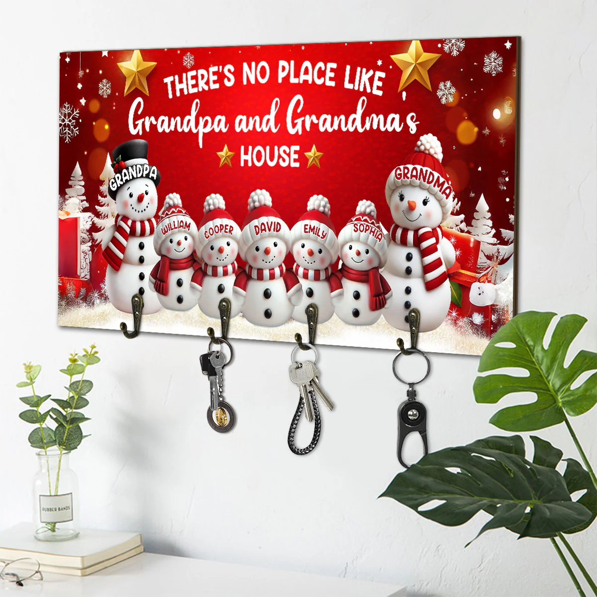 There's No Place Like Grandpa and Grandma's House - Personalized Key Holder - Image 2