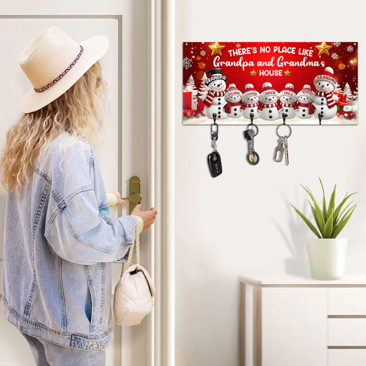 There's No Place Like Grandpa and Grandma's House - Personalized Key Holder - Image 5