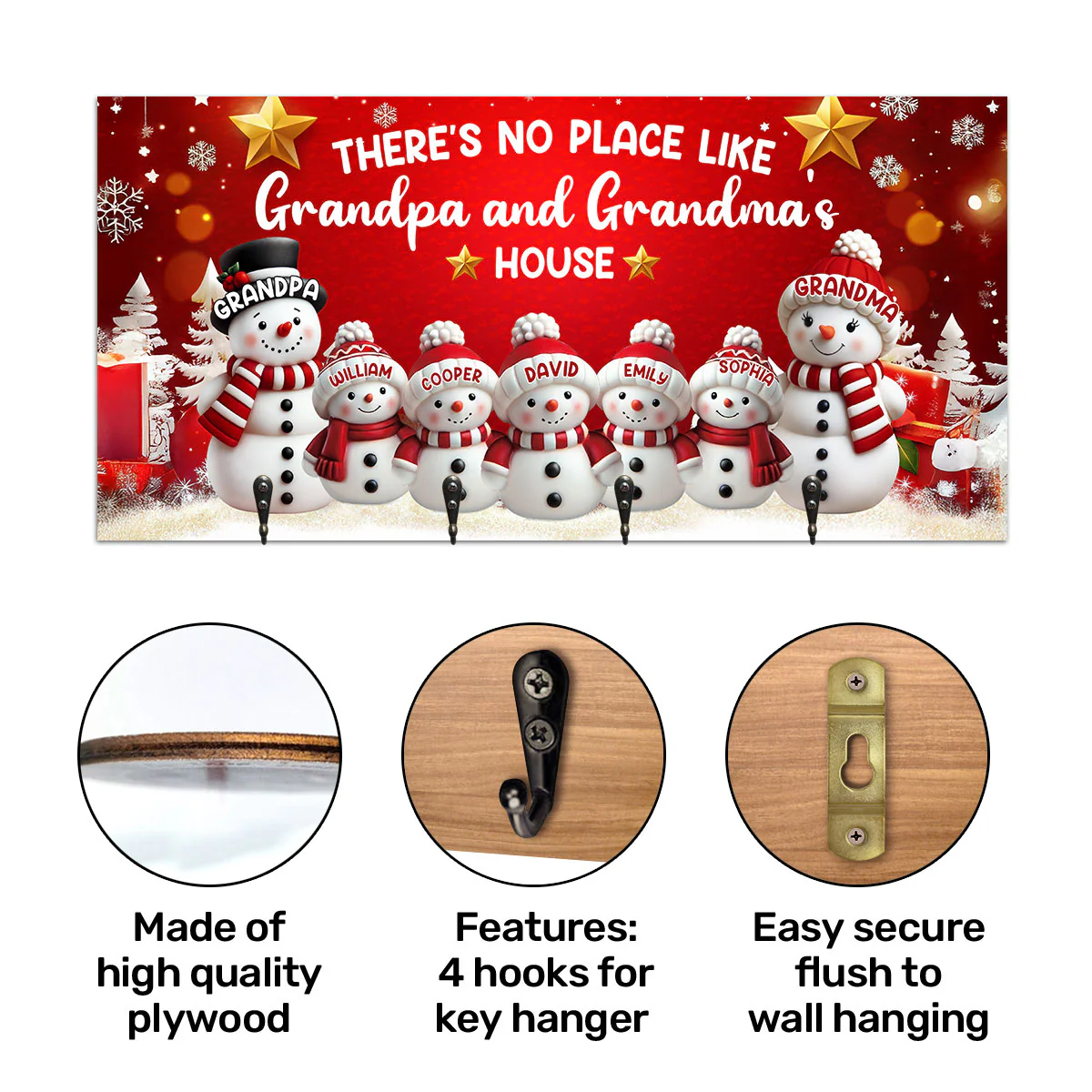 There's No Place Like Grandpa and Grandma's House - Personalized Key Holder - Image 6