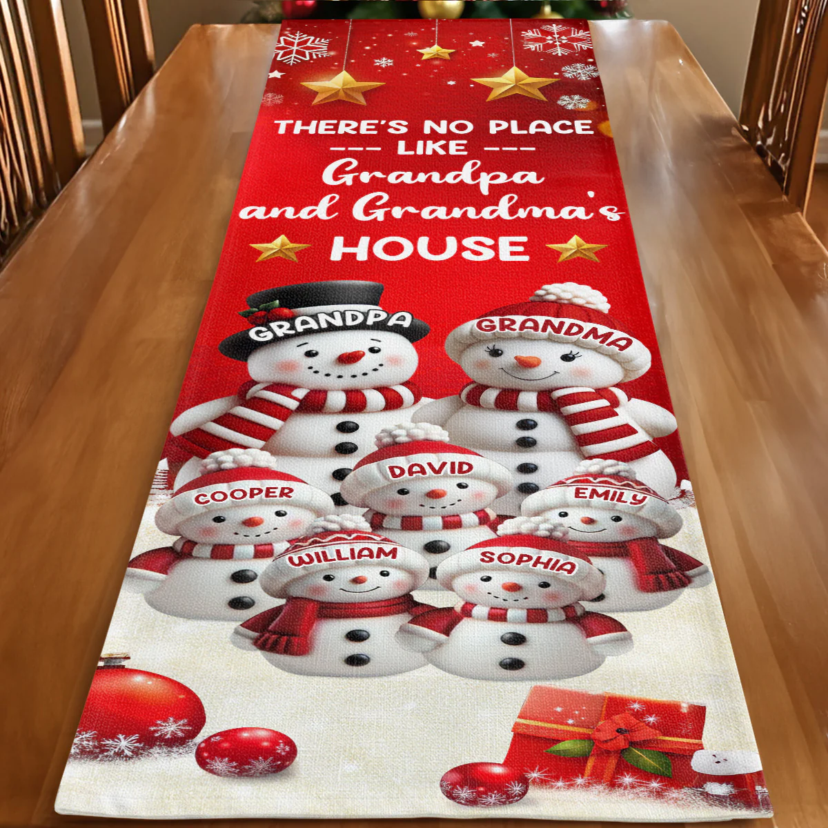 There's No Place Like Grandpa and Grandma's House - Personalized Table Runner