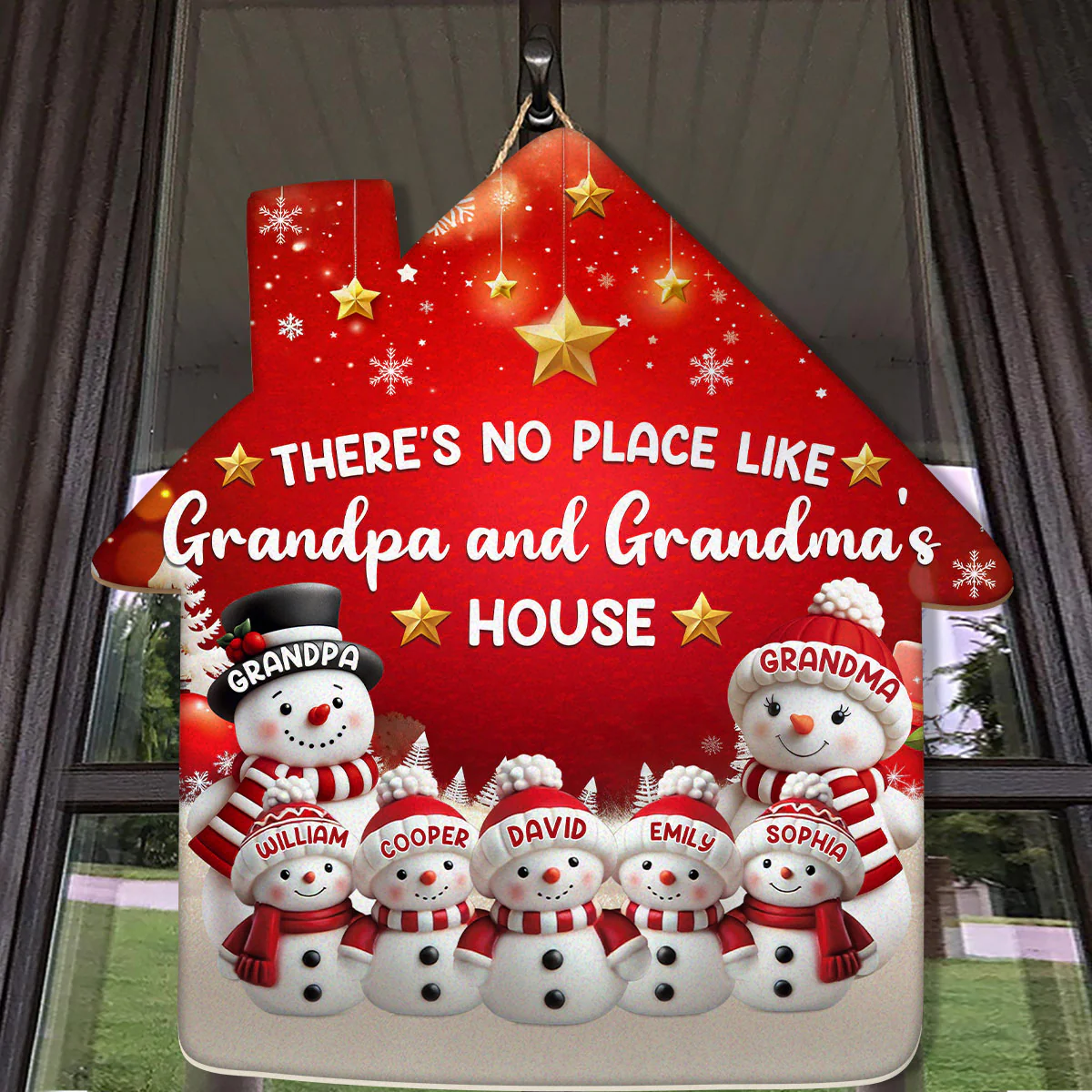 There's No Place Like Grandpa and Grandma's House - Personalized Wooden Door Sign - Image 5