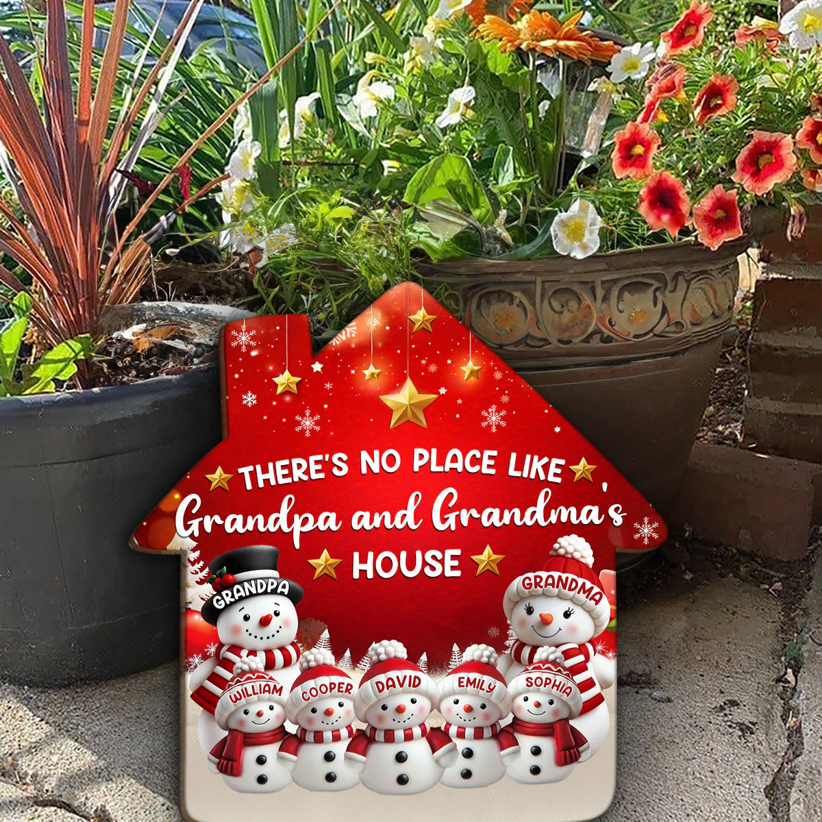 There's No Place Like Grandpa and Grandma's House - Personalized Wooden Door Sign - Image 6