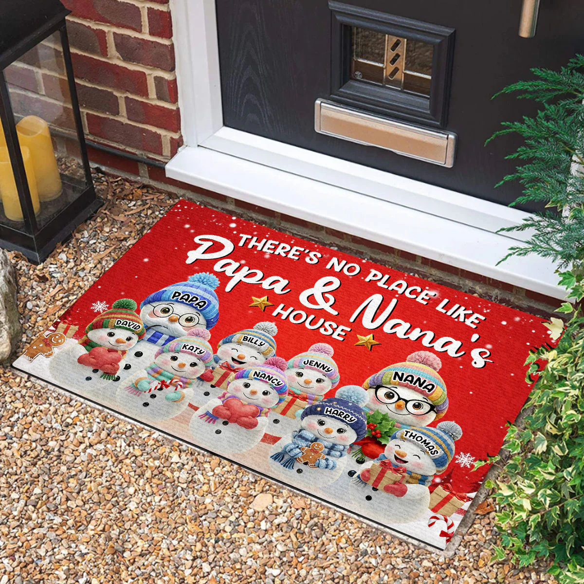 There's No Place Like Papa & Nana's House - Personalized Doormat