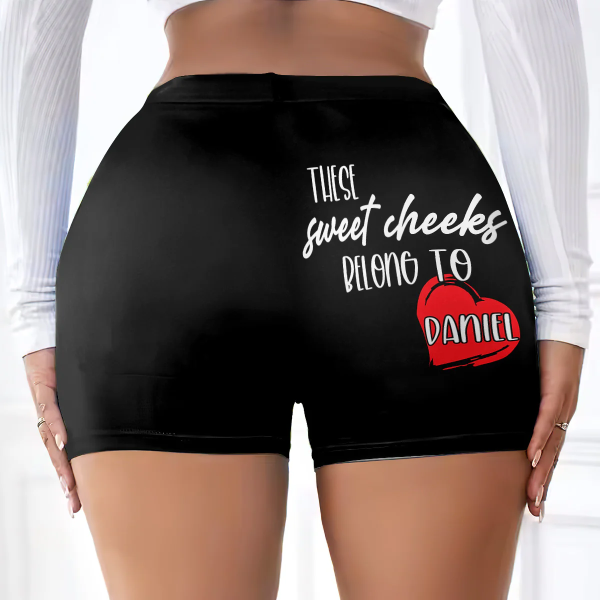 These Sweet Cheeks Belong To - Personalized Short Leggings