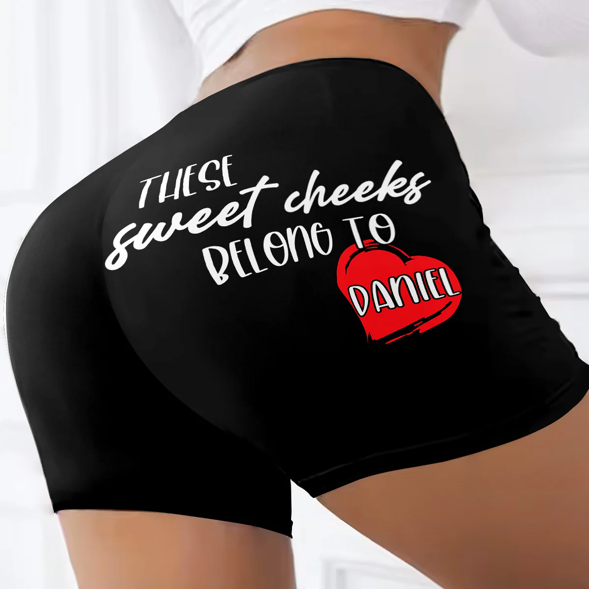 These Sweet Cheeks Belong To - Personalized Short Leggings - Image 2
