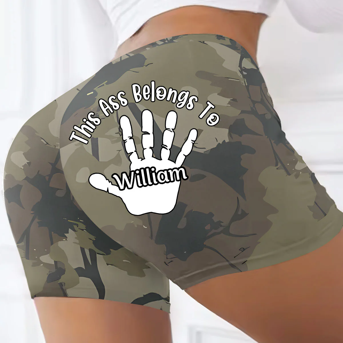 This Ass Is Taken - Naughty Gifts For Wife - Personalized Short Leggings - Image 2