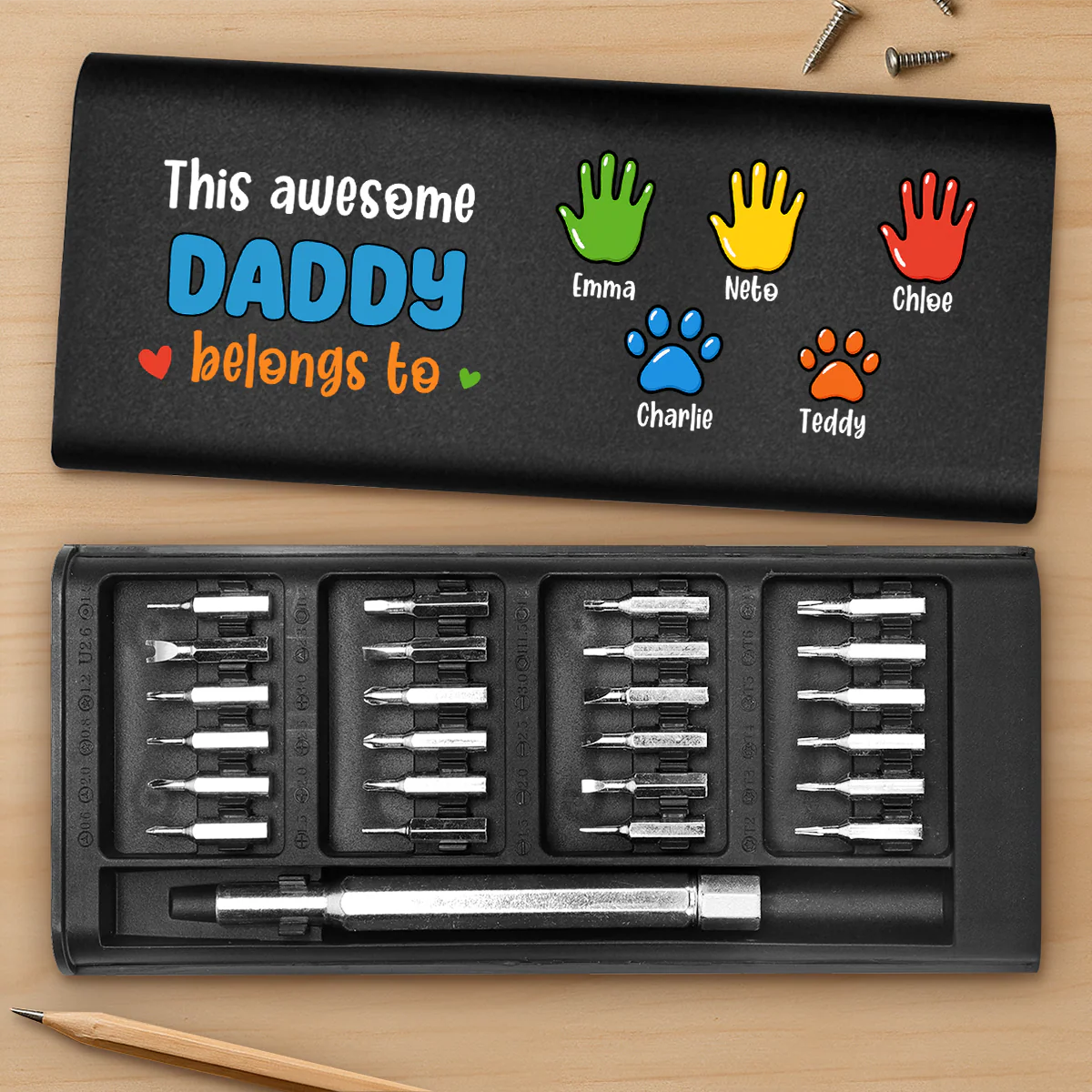 This Awesome Dad Grandpa Belongs To - Personalized Screwdriver Set