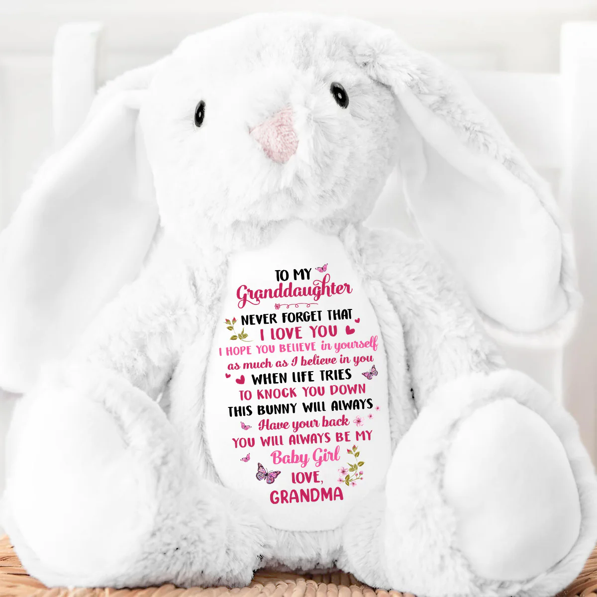 This Bunny Will Always Have Your Back - Personalized Stuffed Bunny